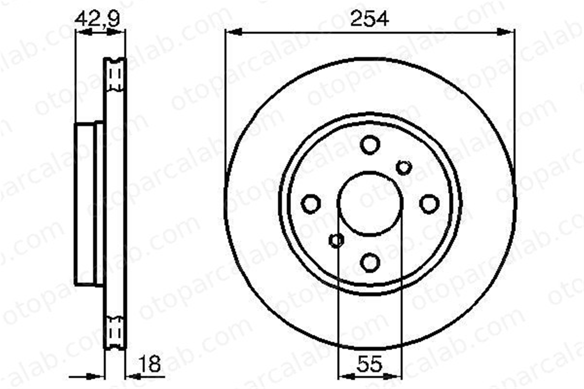 BOSCH 0 986 478 585 Fren Disk Ayna Ön Sağ ve Sol TOYOTA STARLET PASEO Cabrio 4351210100 4351216080