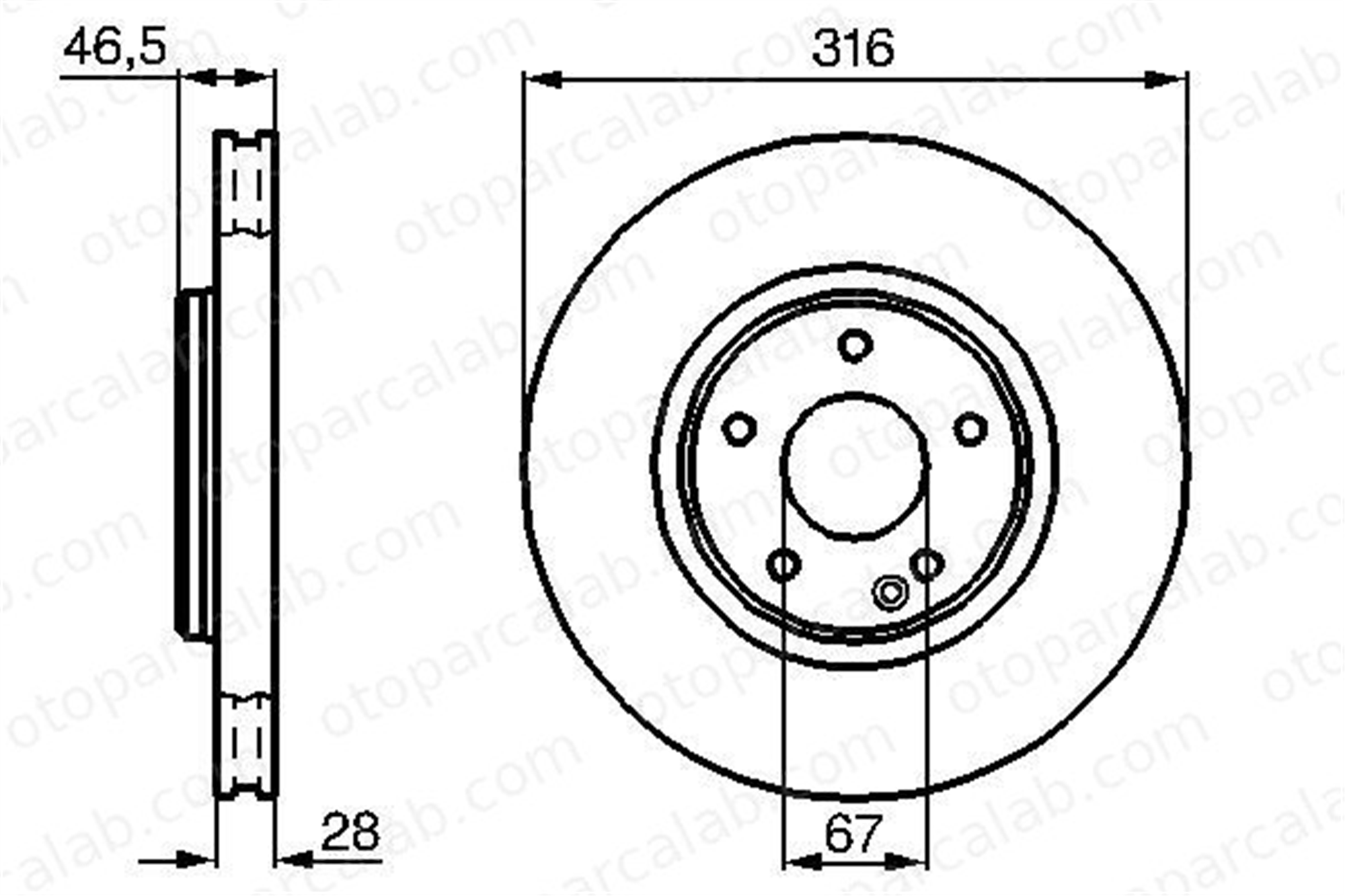 BOSCH 0 986 478 625 Fren Disk Ayna Ön Sağ ve Sol MERCEDES-BENZ E-SERISI E-SERISI T-Model MB2104211412 MB2104211712
