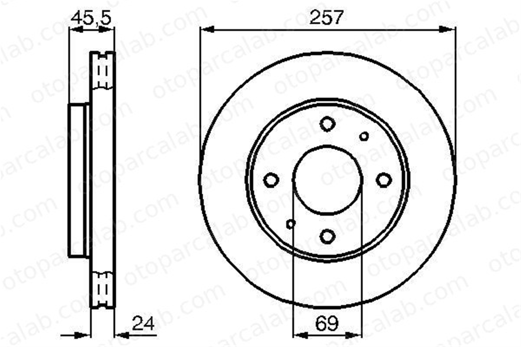 BOSCH 0 986 478 774 Fren Disk Ayna Ön Sağ ve Sol HYUNDAI LANTRA II Station wagon LANTRA II 5171238100 5171217000