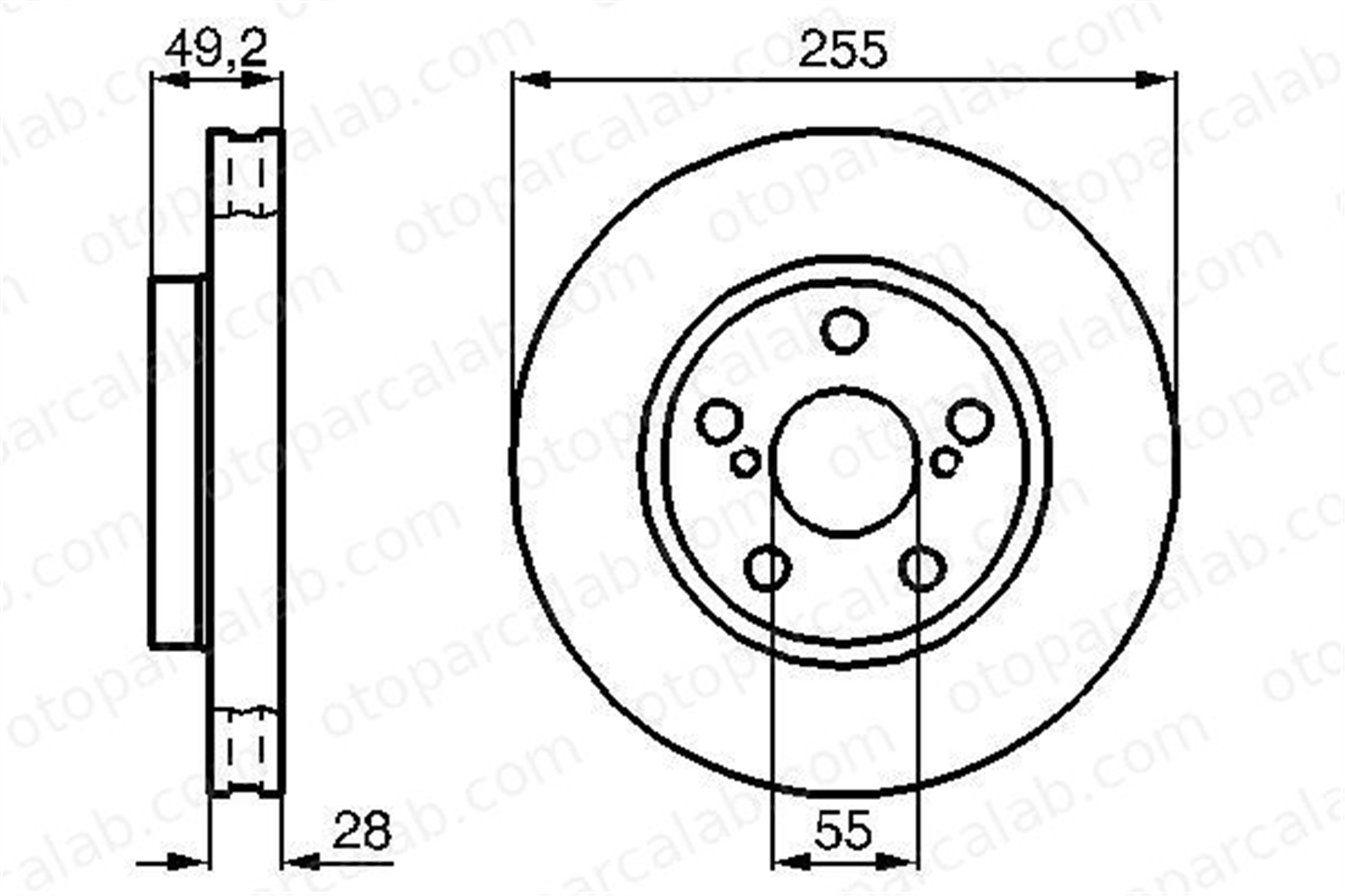 BOSCH 0 986 478 858 Fren Disk Ayna Ön Sağ ve Sol TOYOTA CARINA E VI Sedan CARINA E VI 986478858 4351205010