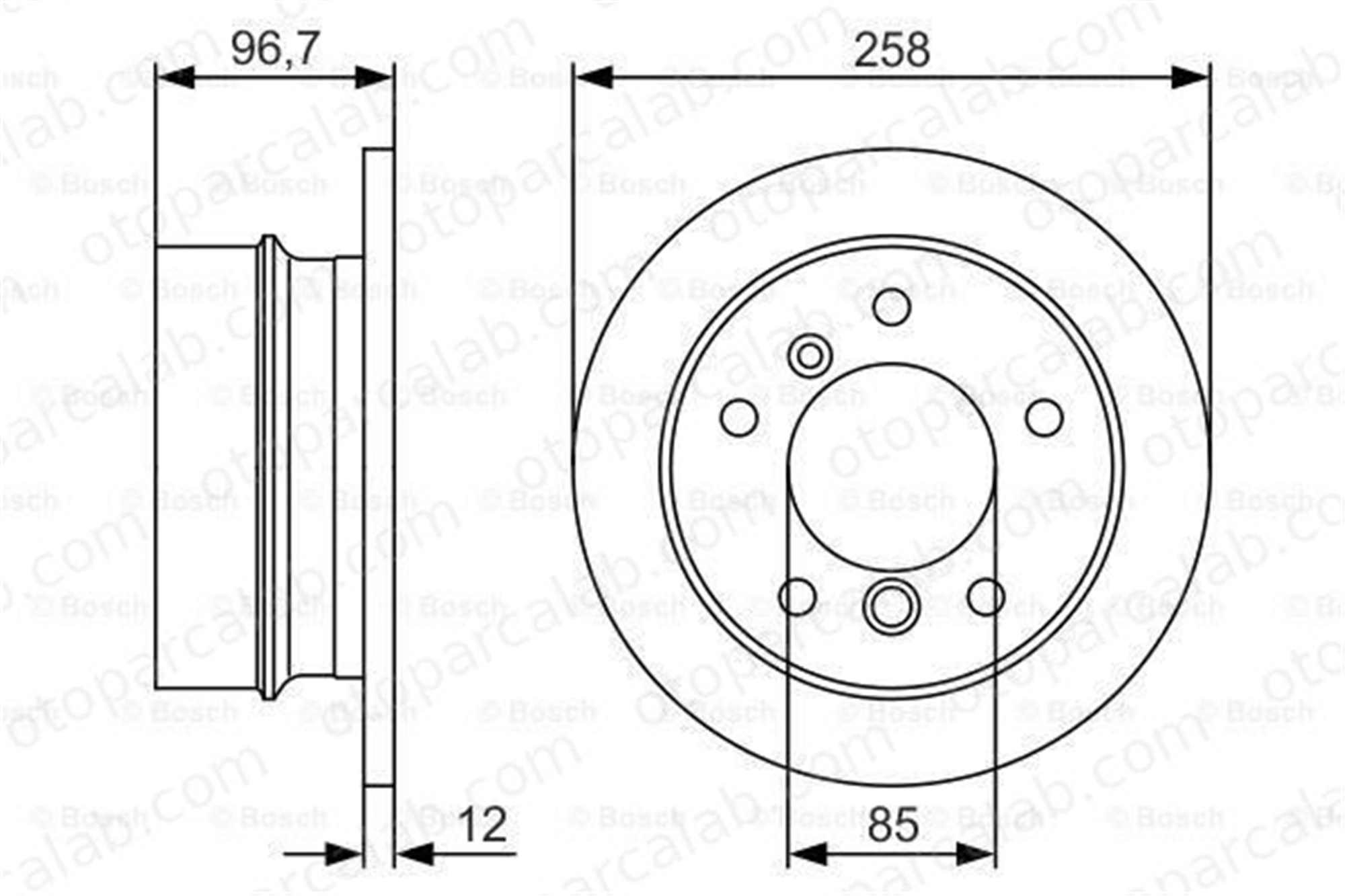 BOSCH 0 986 478 863 Fren Disk Ayna Arka Sağ ve Sol PUCH G-MODELL MERCEDES-BENZ SPRINTER 2-t Panelvan/Van 2D0615601 9014230412