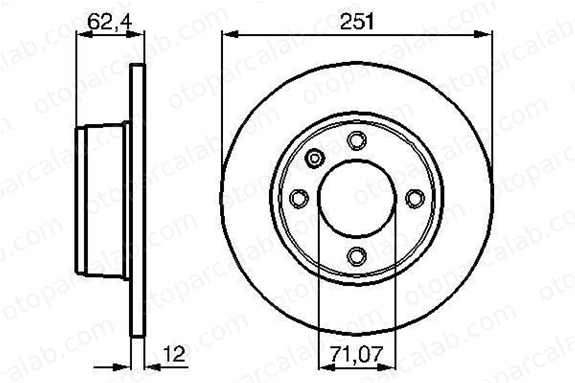 BOSCH 0 986 478 879 Fren Disk Ayna Arka Sağ ve Sol CITROËN XANTIA Break XANTIA Kombi van 4246L6