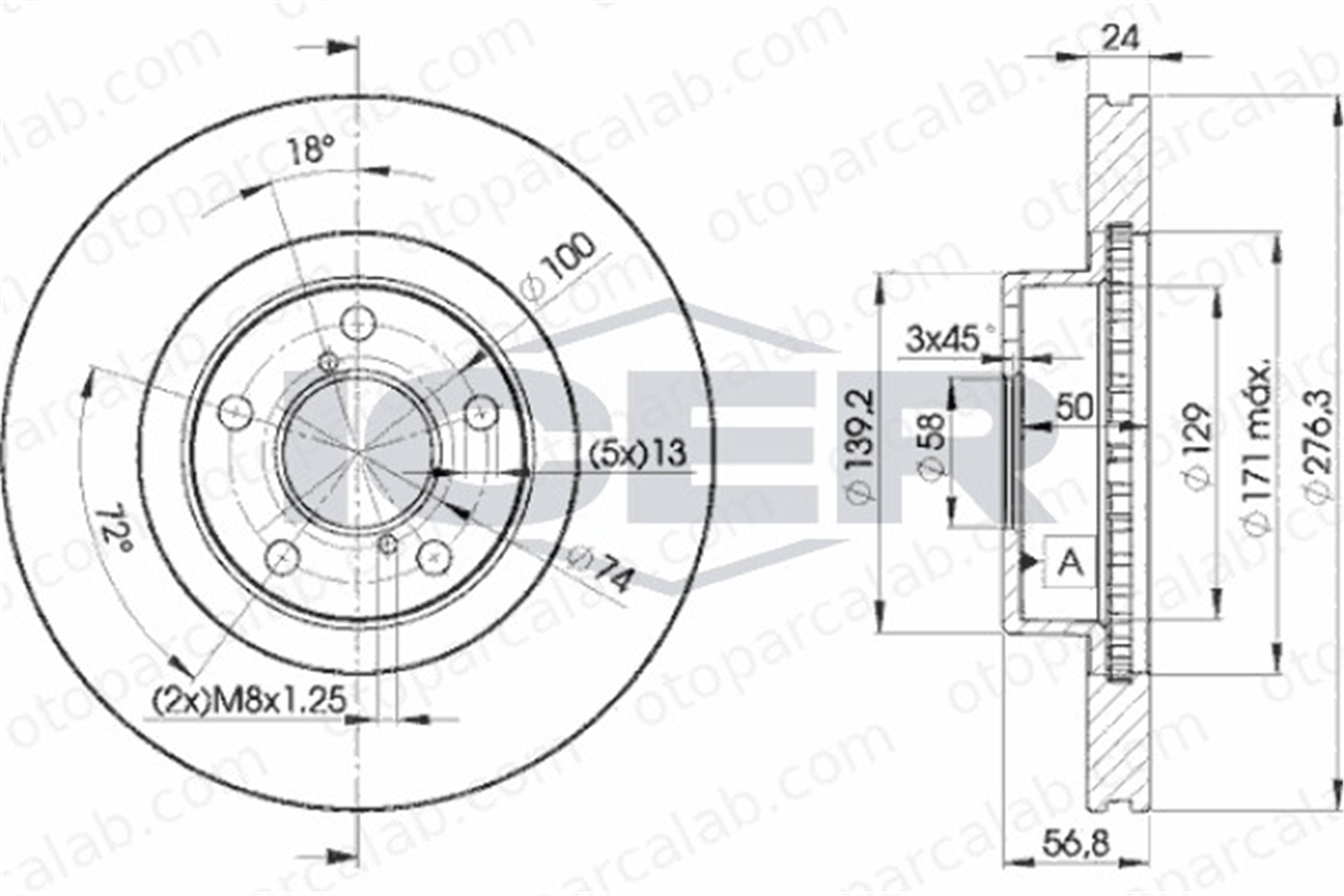 BOSCH 0 986 479 147 Fren Disk Ayna Ön Sağ ve Sol SUBARU FORESTER IMPREZA Station wagon 26310 AA092