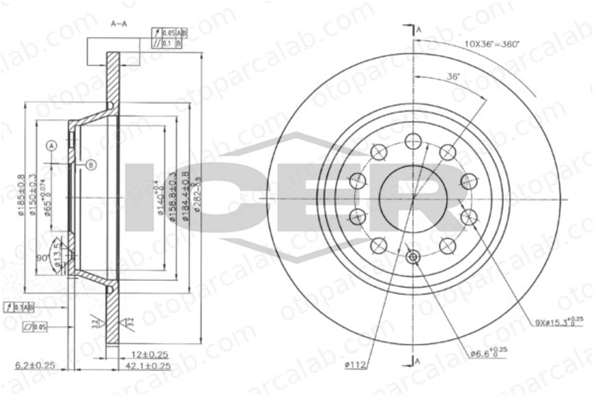 BOSCH 0 986 479 247 Fren Disk Ayna Arka Sağ ve Sol VW TIGUAN PASSAT B6 1K0615601AD 1K0615601M