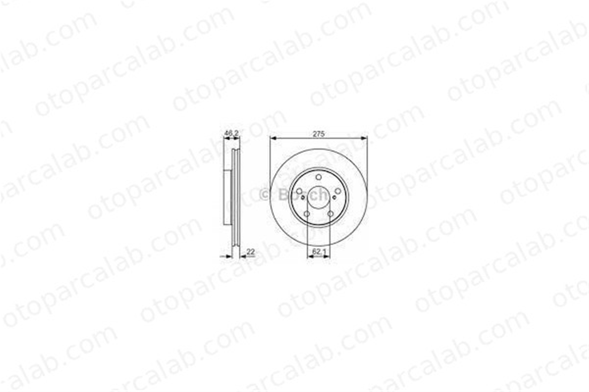 BOSCH 0 986 479 341 Fren Disk Ayna Ön Sağ ve Sol TOYOTA AURIS COROLLA Sedan 4351212670 4351202220