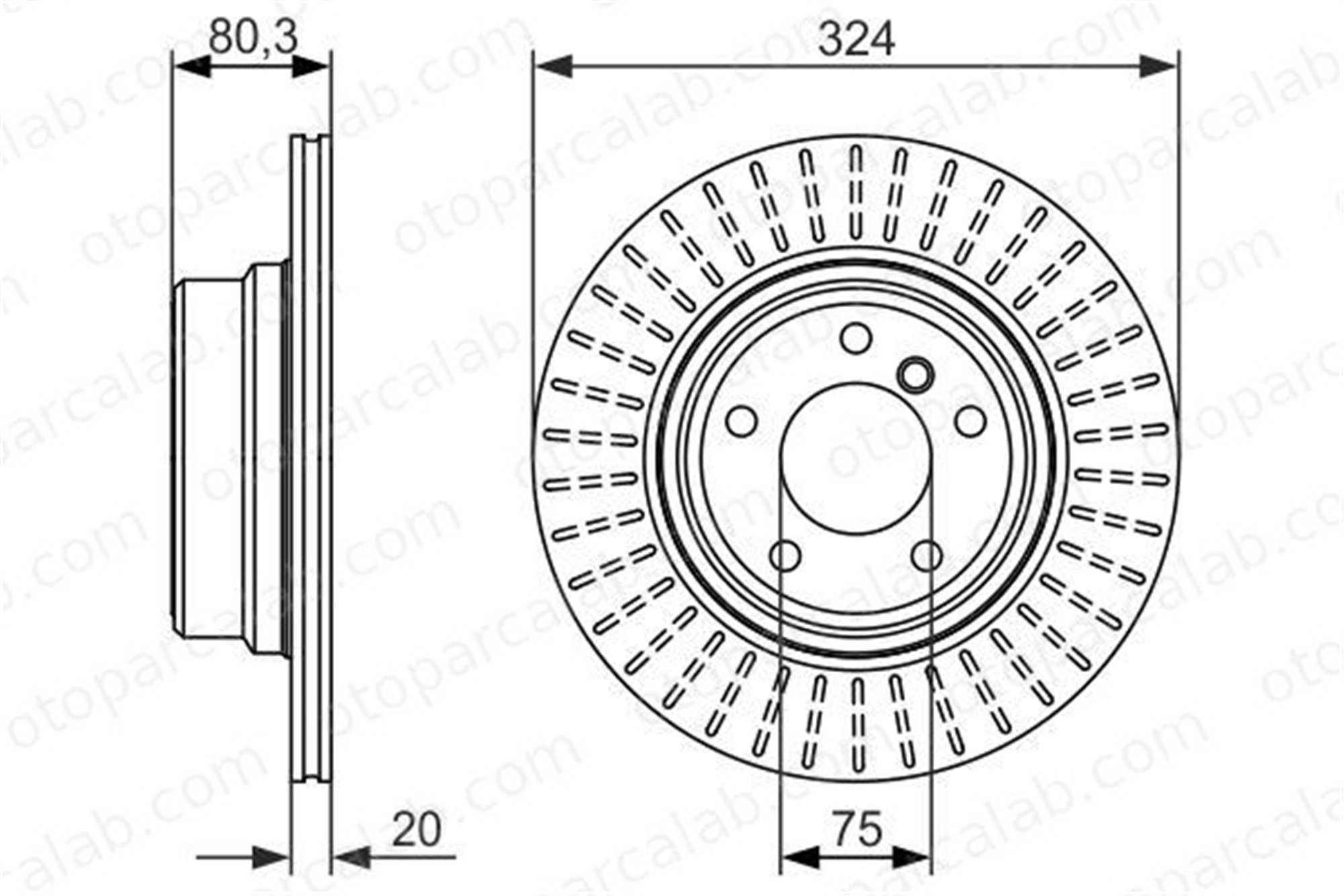 BOSCH 0 986 479 350 Fren Disk Ayna Arka Sağ ve Sol BMW X5 BMW34216756849 34216756849