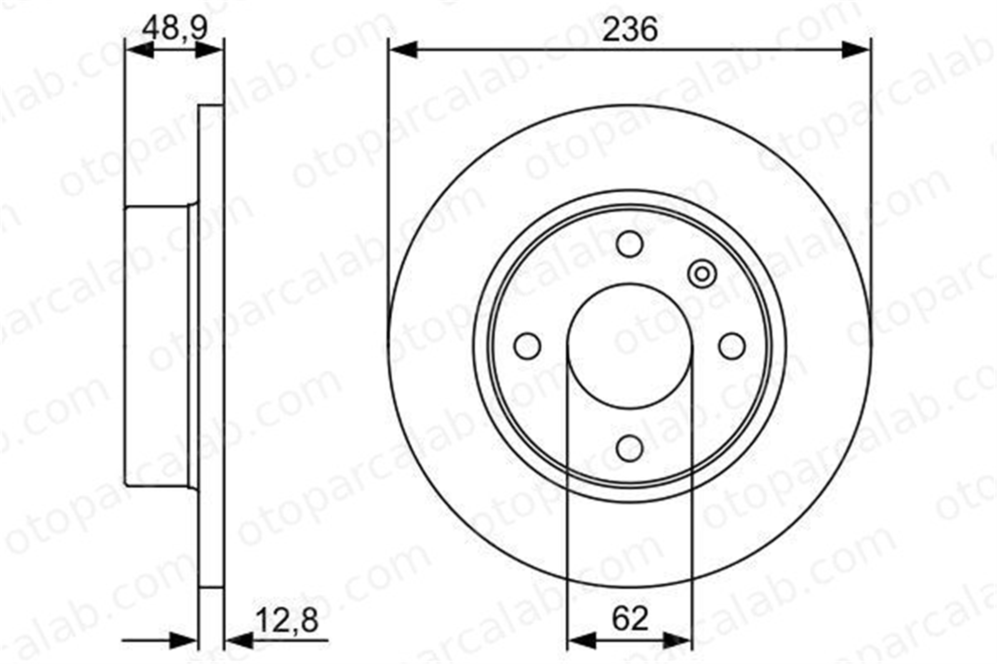 BOSCH 0 986 479 491 Fren Disk Ayna Ön Sağ ve Sol SKODA FAVORIT FAVORIT Forman 986479491 115430212