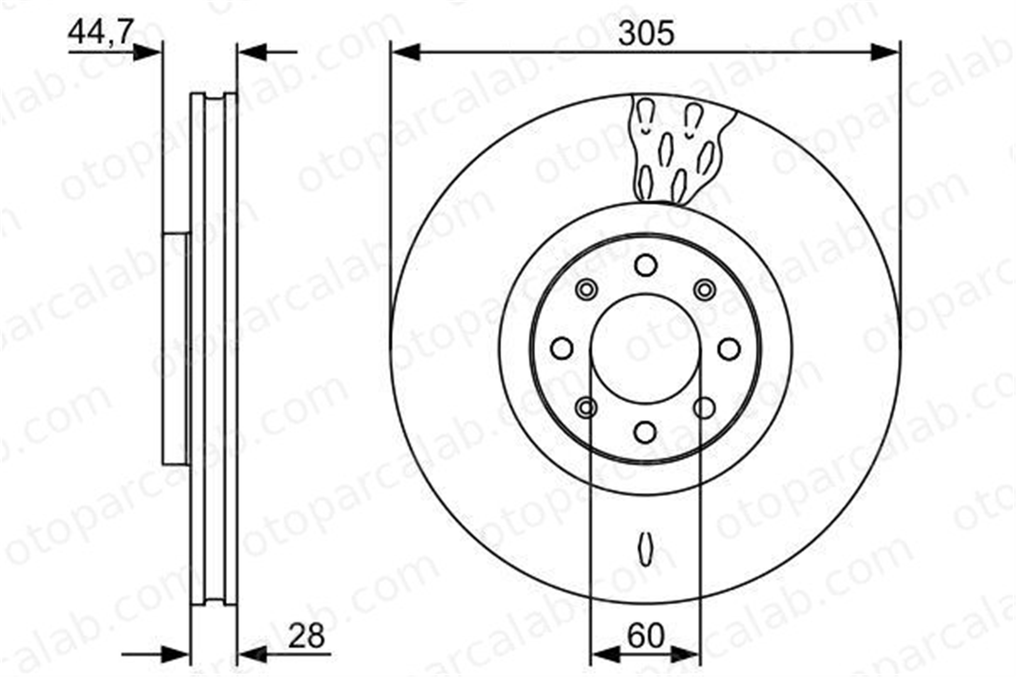 BOSCH 0 986 479 531 Fren Disk Ayna Ön Sağ ve Sol ABARTH GRANDE PUNTO PUNTO FIA50902166 FIA51778054
