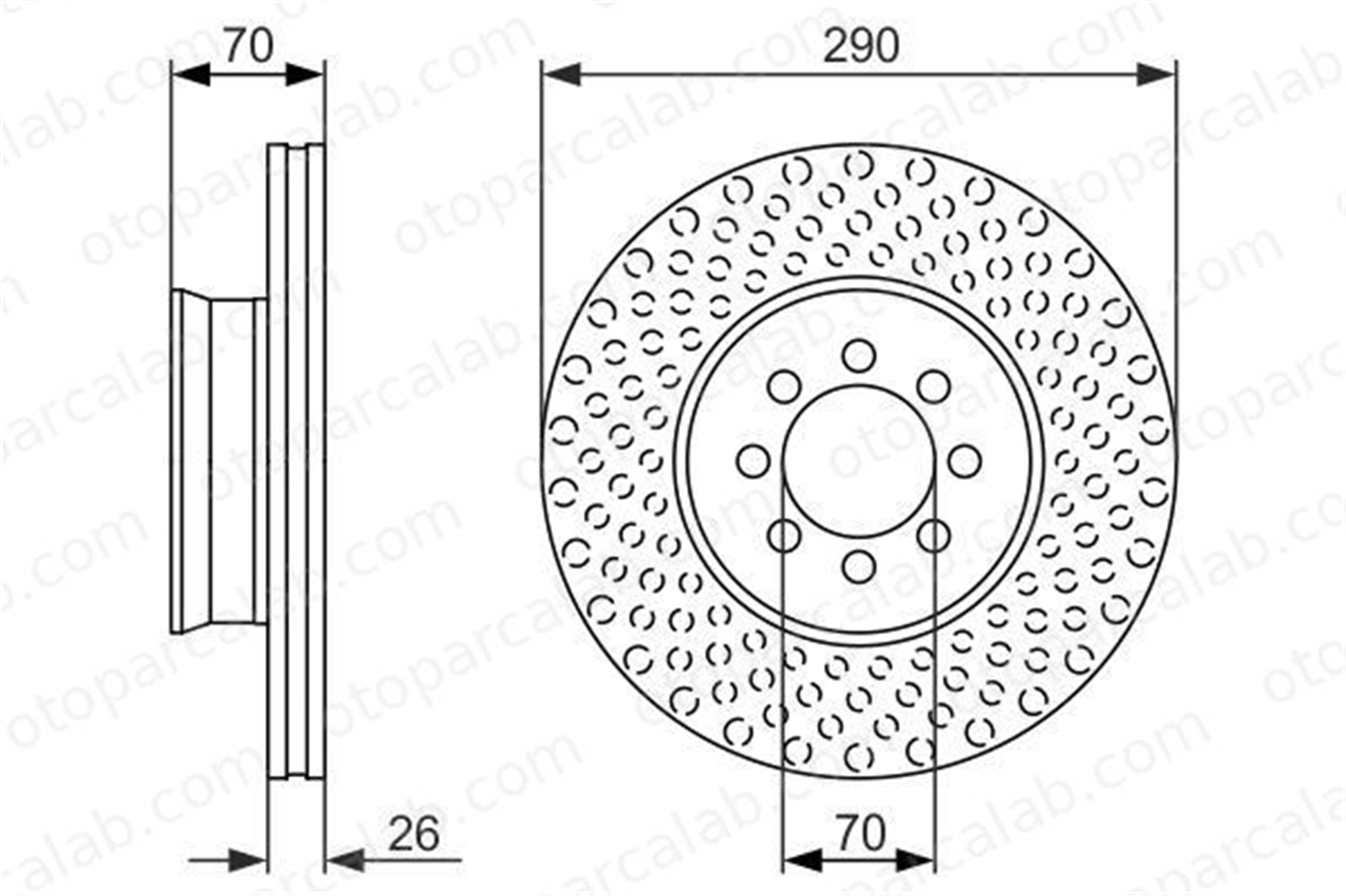 BOSCH 0 986 479 602 Fren Disk Ayna Ön Sağ ve Sol MERCEDES-BENZ SPRINTER 4-t Panelvan/Van SPRINTER 4-t Platform şasi 986479602 A9054210012