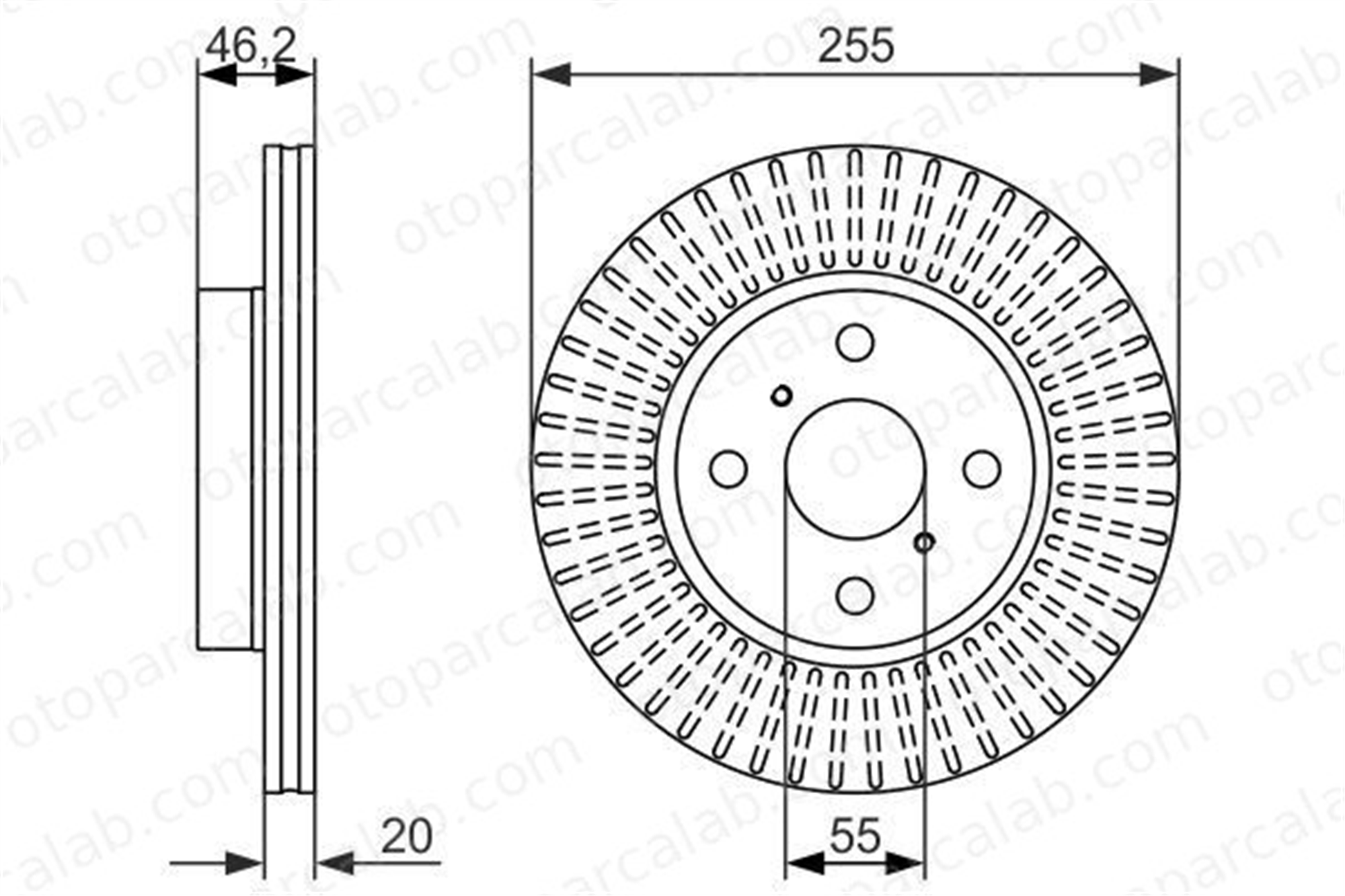 BOSCH 0 986 479 616 Fren Disk Ayna Ön Sağ ve Sol TOYOTA IQ 986479616 4351274010
