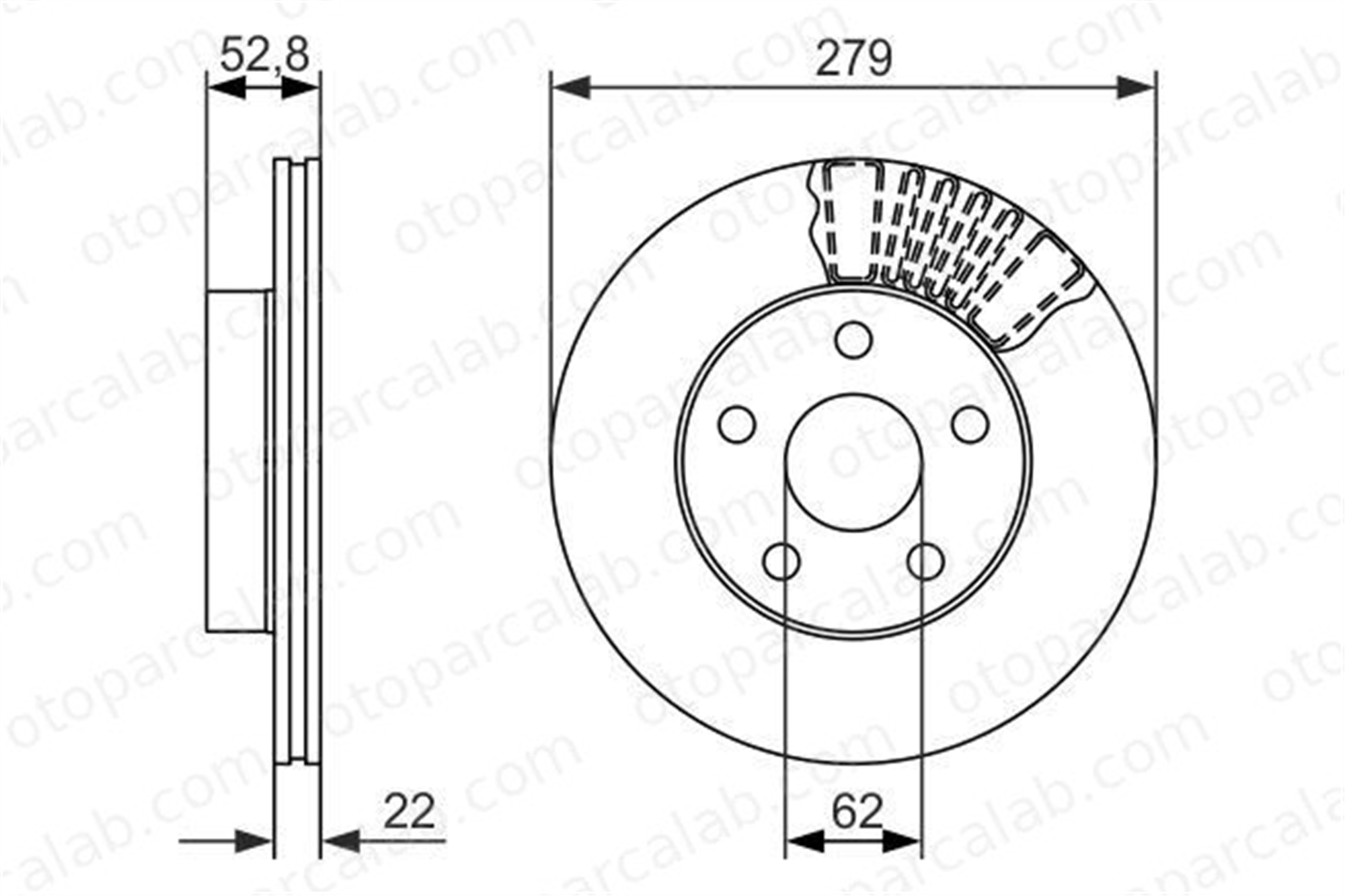 BOSCH 0 986 479 618 Fren Disk Ayna Ön Sağ ve Sol TOYOTA PREVIA I 986479618 4351228070