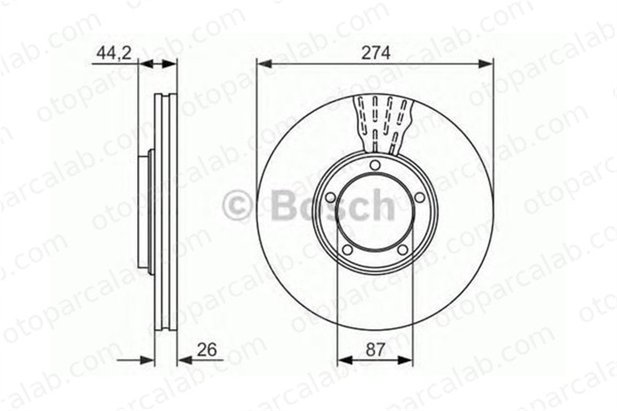 BOSCH 0 986 479 696 Fren Disk Ayna Arka Sağ ve Sol HYUNDAI H-1 / STAREX Minibüs/Otobüs H100 Platform şasi DOD517124F000 HYU517124F000