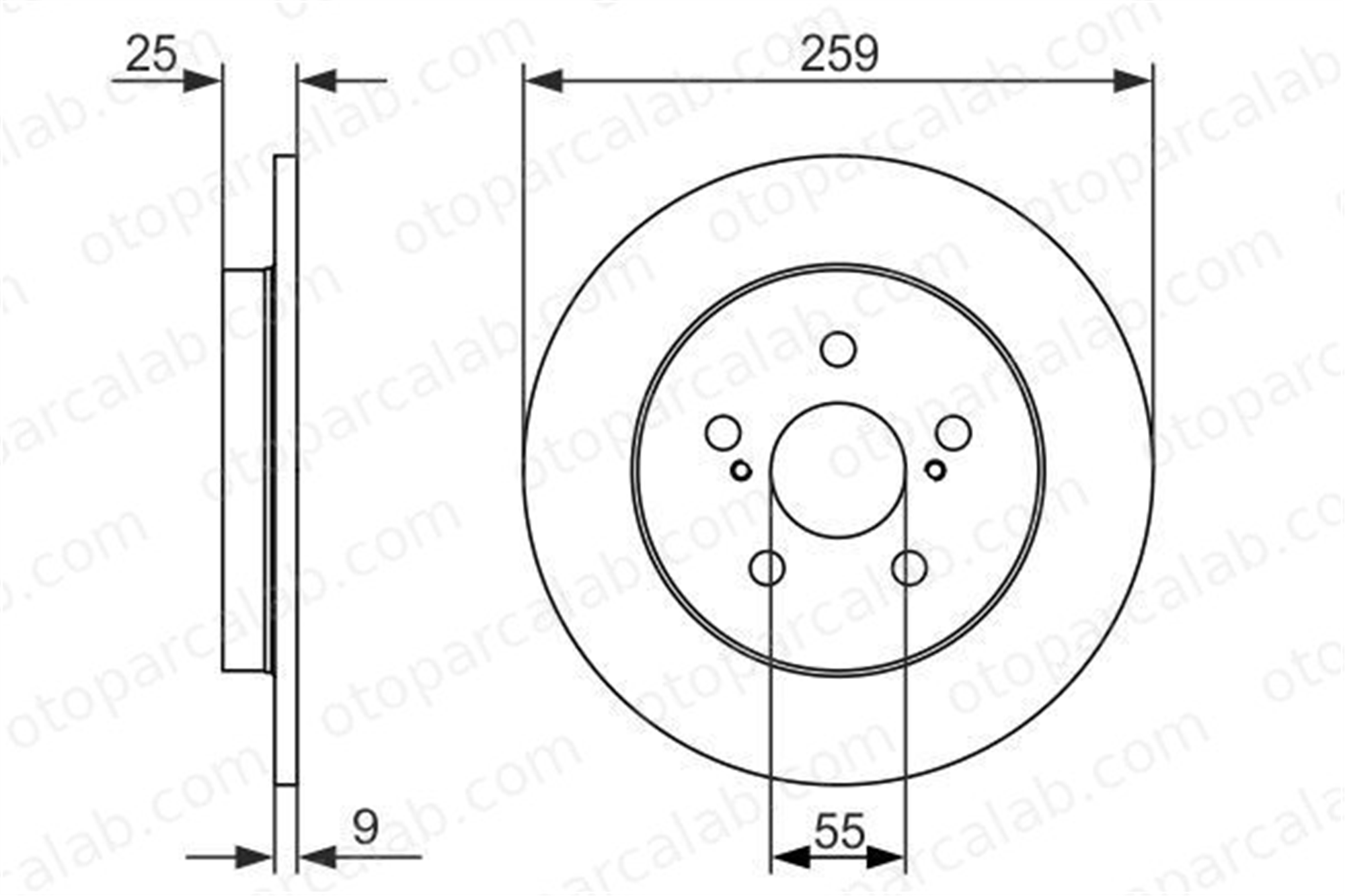 BOSCH 0 986 479 721 Fren Disk Ayna Arka Sağ ve Sol SUBARU TREZIA TOYOTA COROLLA Sedan 4243112310 1421540