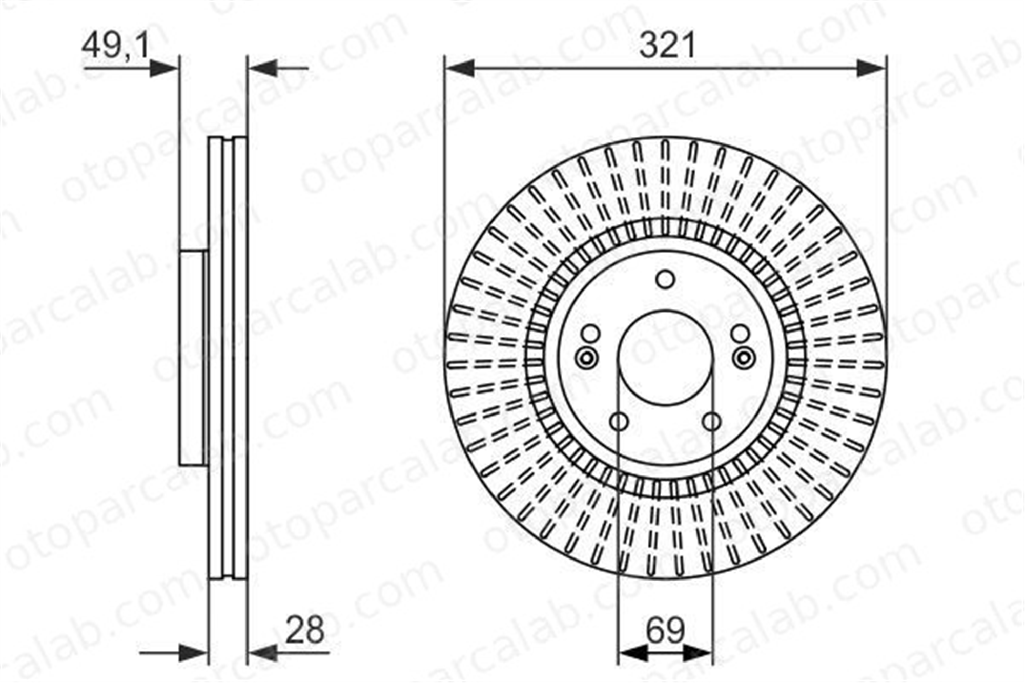 BOSCH 0 986 479 786 Fren Disk Ayna Ön Sağ ve Sol HYUNDAI SANTA FÉ III KIA SORENTO II 517122P700 517122W700
