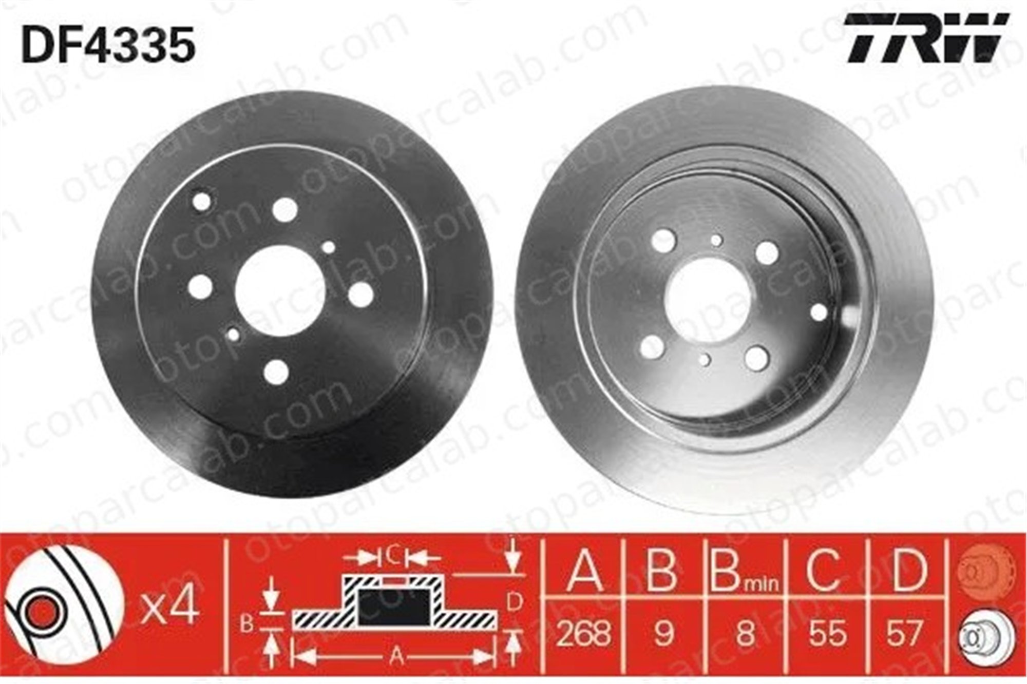 BOSCH 0 986 479 938 Fren Disk Ayna Arka Sağ ve Sol TOYOTA YARIS VERSO COROLLA 4243102161 F33502102
