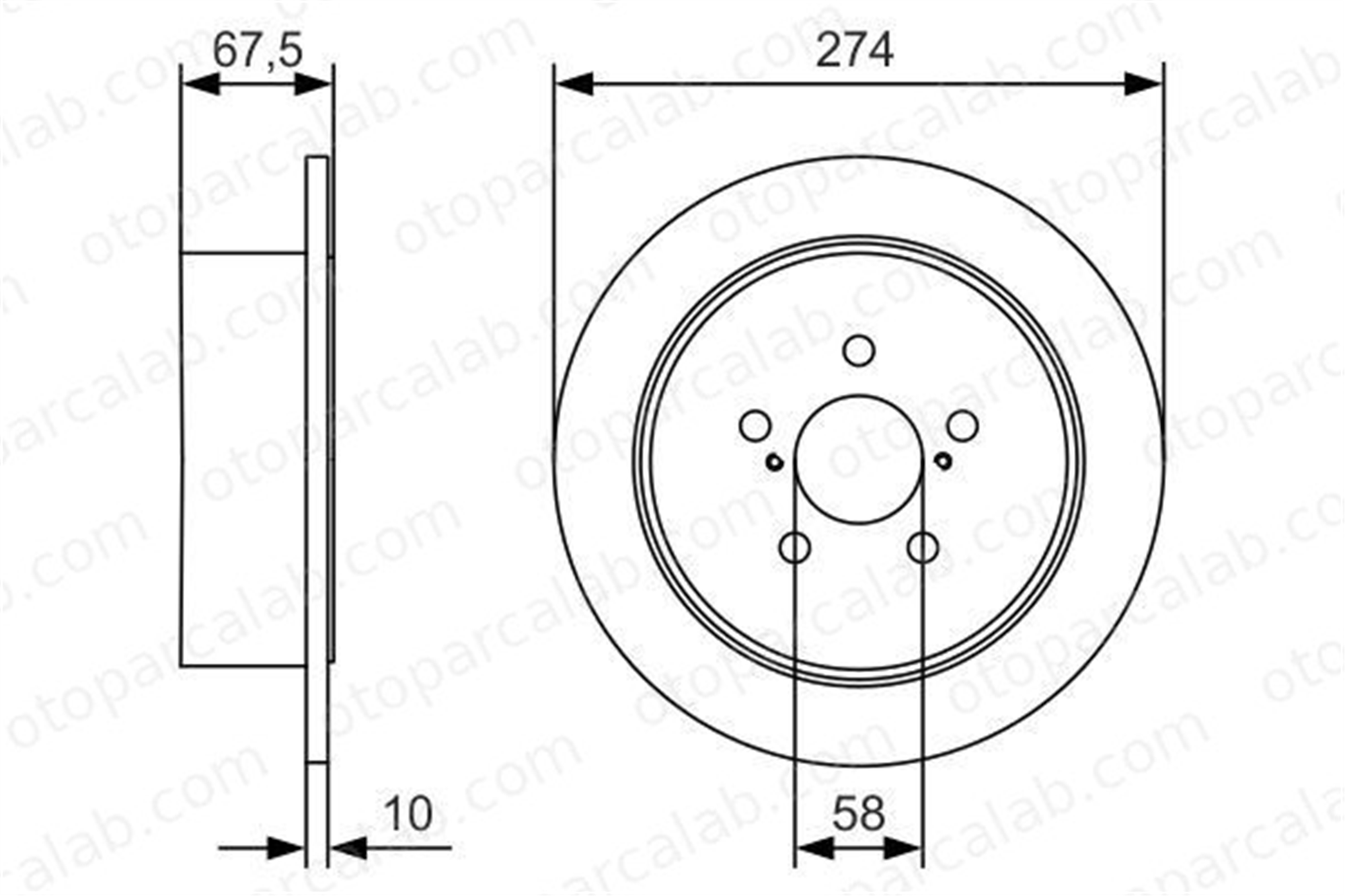BOSCH 0 986 479 A82 Fren Disk Ayna Arka Sağ ve Sol SUBARU LEGACY IV LEGACY IV Station wagon 26700AG000 26700AG001