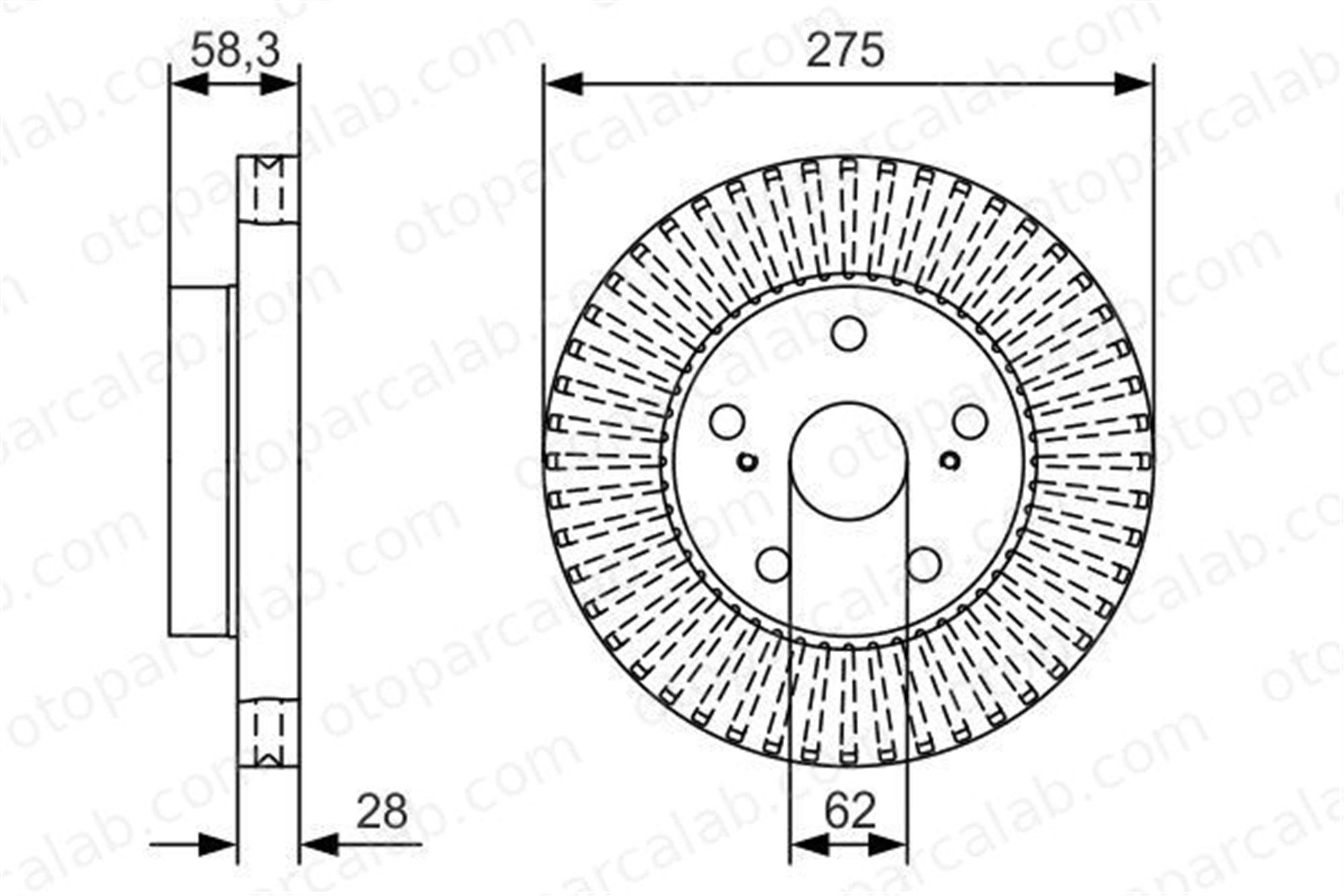 BOSCH 0 986 479 A97 Fren Disk Ayna Ön Sağ ve Sol TOYOTA HILUX VII Pick-up HILUX VIII Pick-up 435120K120 435100K130