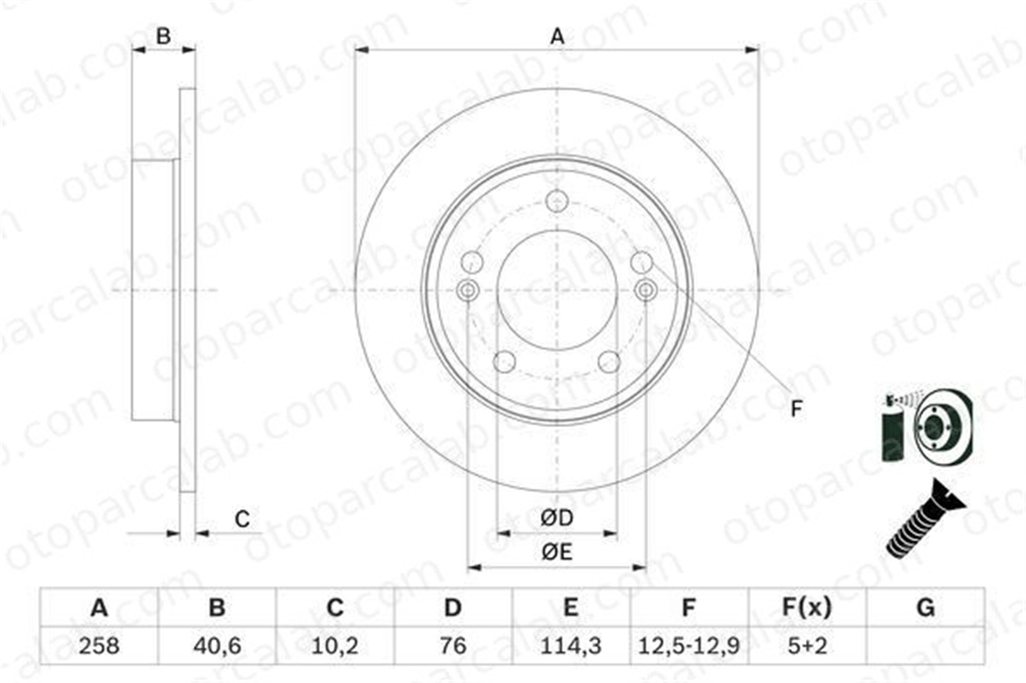 BOSCH 0 986 479 E68 Fren Disk Ayna Arka Sağ ve Sol HYUNDAI ix20 KIA VENGA 584111P300