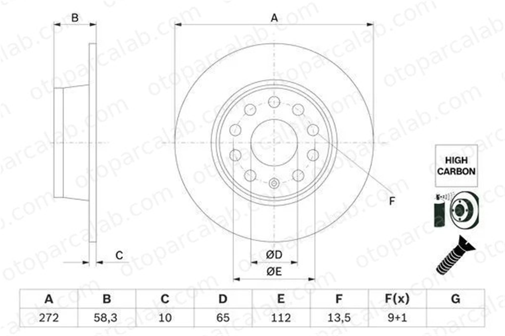 BOSCH 0 986 479 F23 Fren Disk Ayna Arka Sağ ve Sol SEAT ATECA SKODA OCTAVIA IV Combi 5Q0615601B 5Q0615601