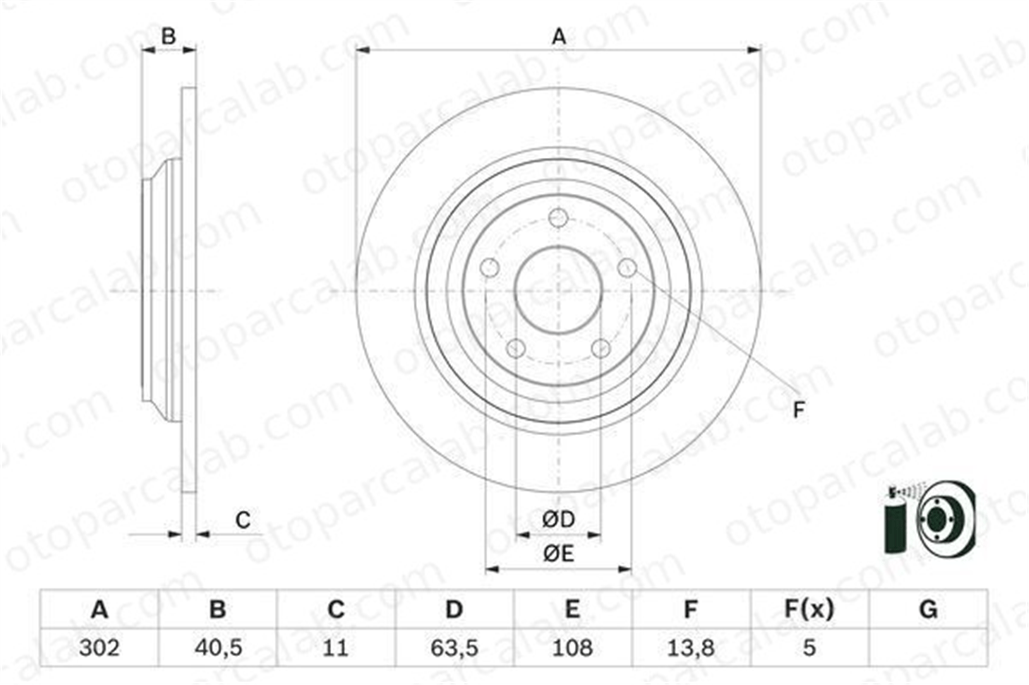 BOSCH 0 986 479 F79 Fren Disk Ayna Arka Sağ ve Sol FORD FOCUS IV FOCUS IV Turnier 2210993