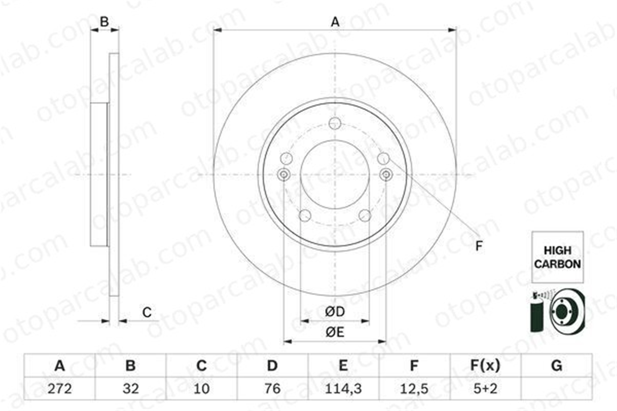 BOSCH 0 986 479 G30 Fren Disk Ayna Arka Sağ ve Sol HYUNDAI i30 i30 Station wagon 58411G4300