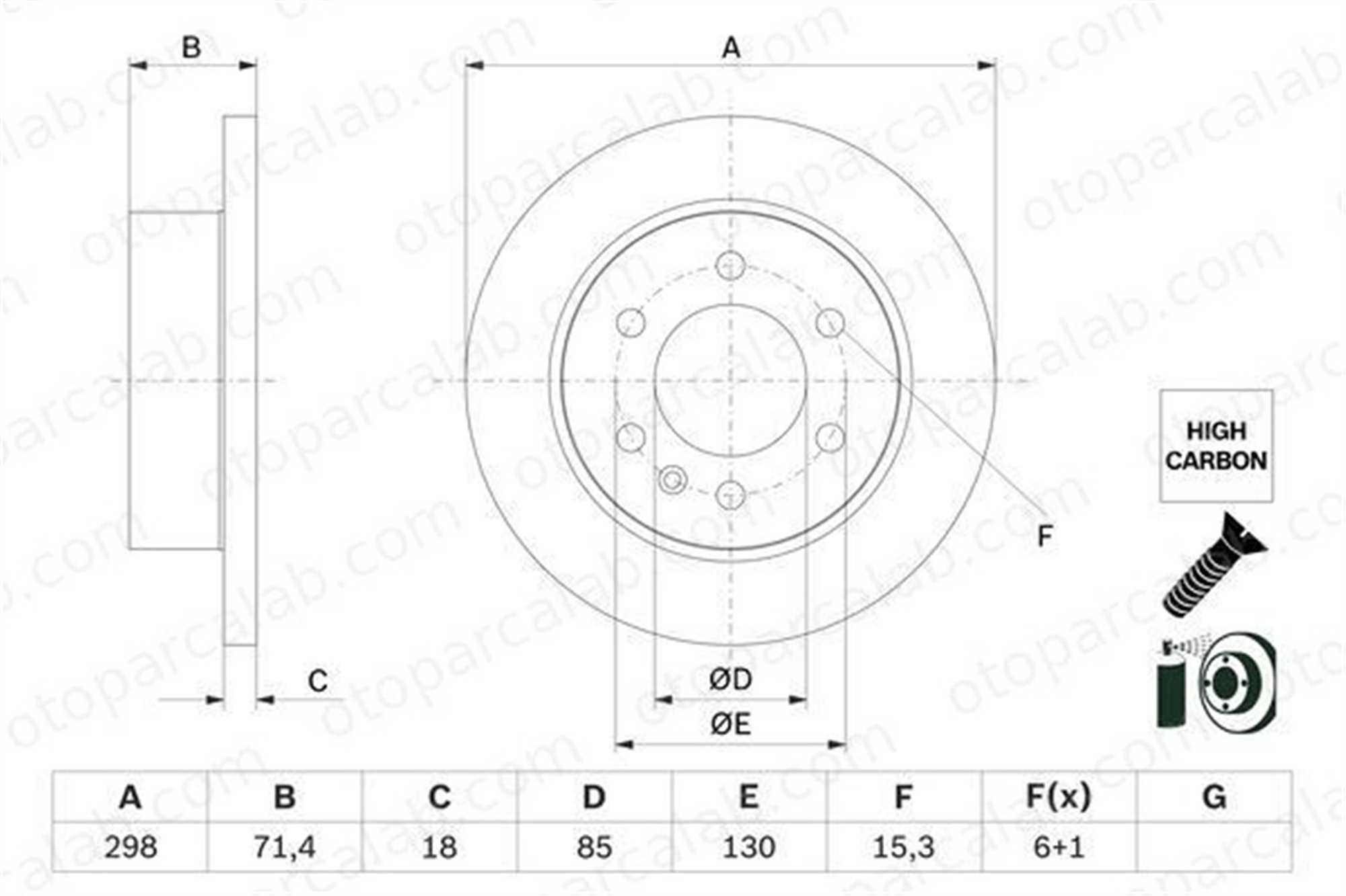 BOSCH 0 986 479 H06 Fren Disk Ayna Arka Sağ ve Sol MERCEDES-BENZ SPRINTER 3,5-t Panelvan/Van SPRINTER 3,5-t Platform şasi A9104230200 9104230200