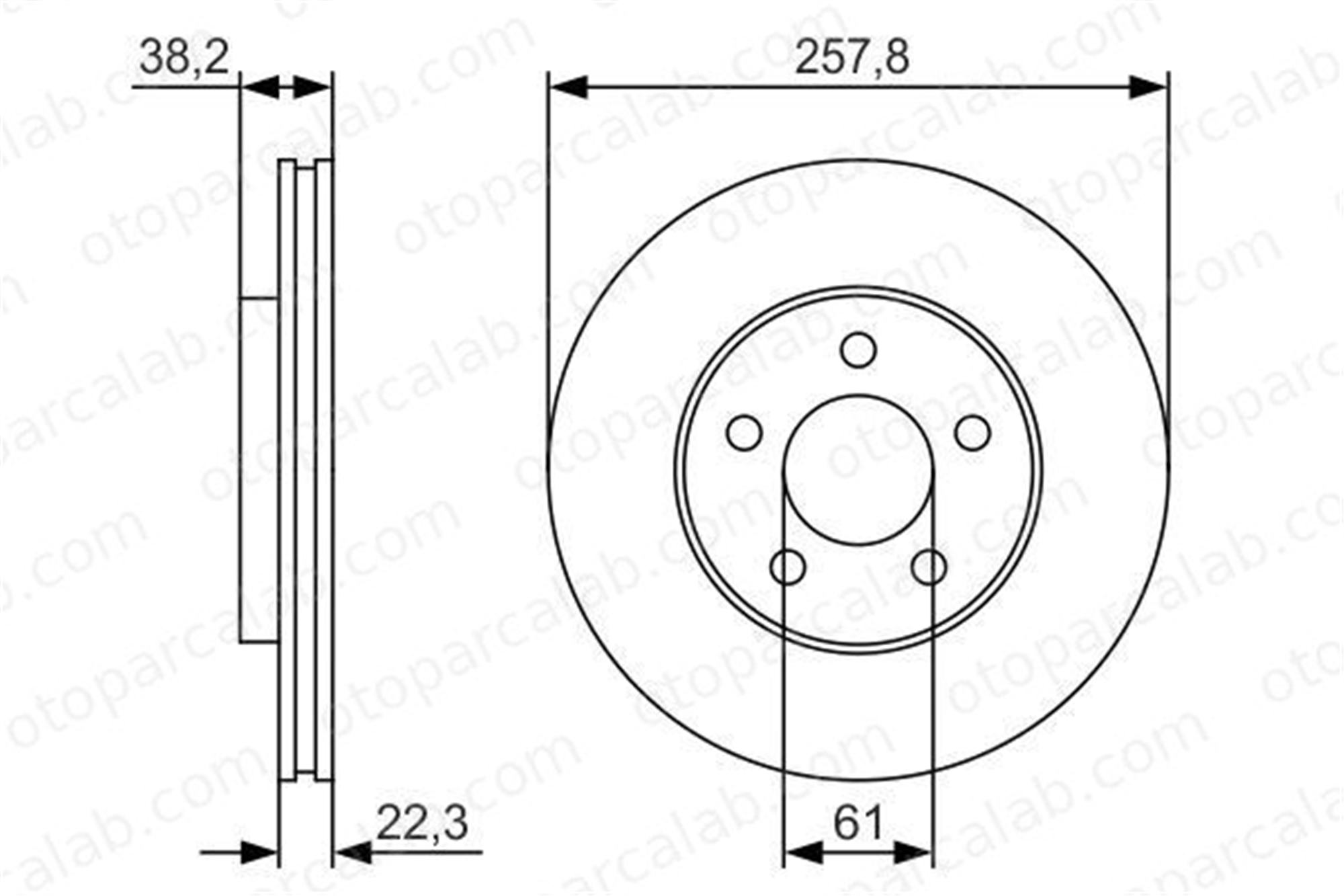 BOSCH 0 986 479 R56 Fren Disk Ayna Ön Sağ ve Sol CHRYSLER NEON II DODGE NEON II 5273038AA 05273038AA