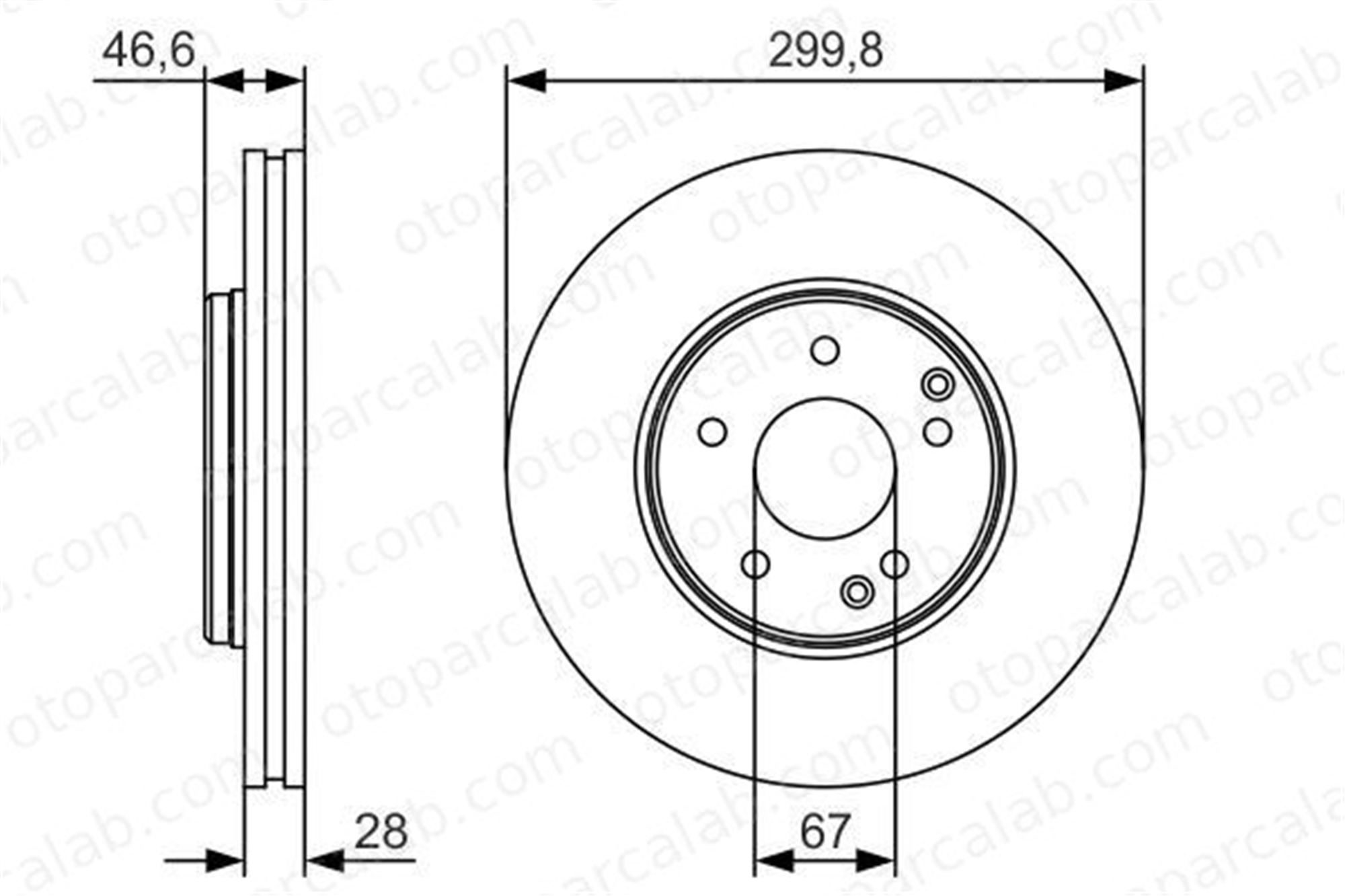 BOSCH 0 986 479 R79 Fren Disk Ayna Ön Sağ ve Sol MERCEDES-BENZ E-SERISI T-Model CLK Cabrio A2034210512 5098064AA