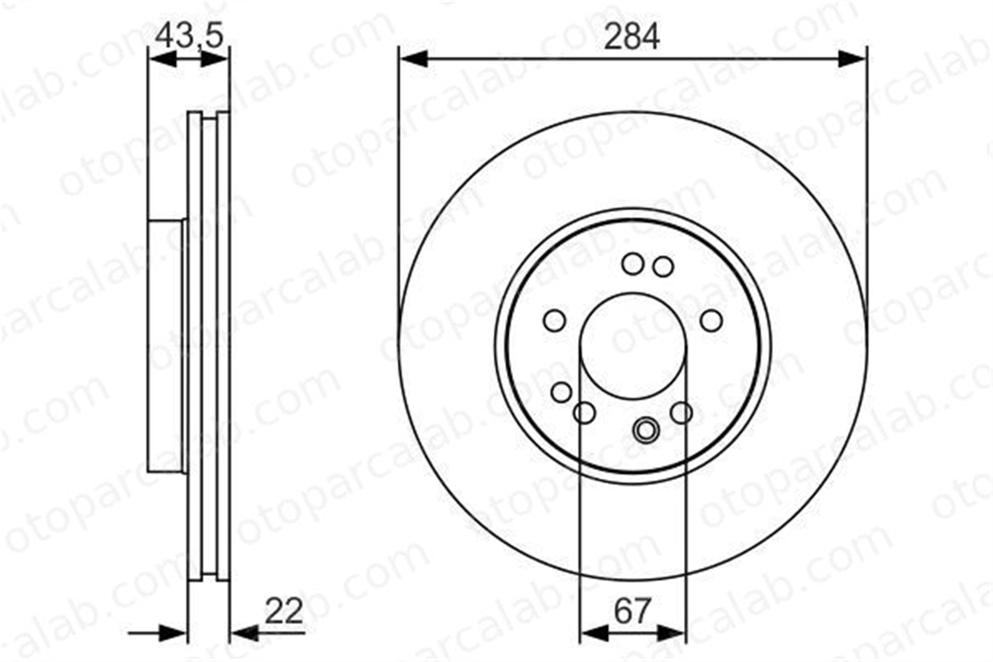 BOSCH 0 986 479 S15 Fren Disk Ayna Ön Sağ ve Sol MERCEDES-BENZ 124 Sedan 124 T-Model A1244211612 A1244212712
