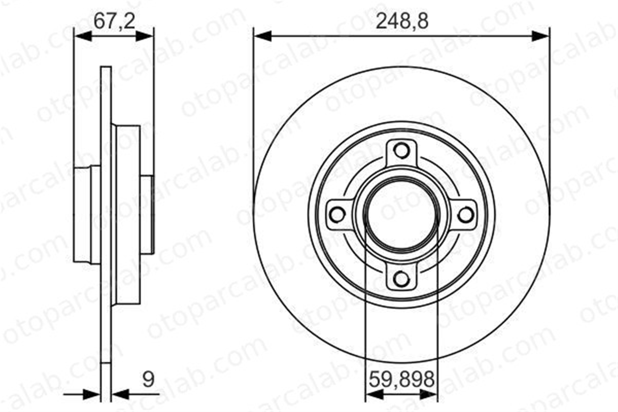 BOSCH 0 986 479 S42 Fren Disk Ayna Arka Sağ ve Sol CITROËN C4 I PEUGEOT 307 Break 4246Z9 424934