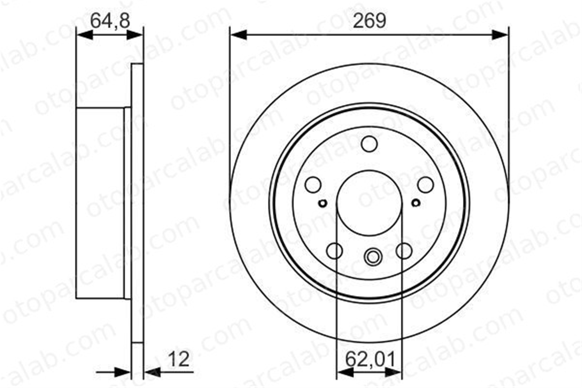 BOSCH 0 986 479 T13 Fren Disk Ayna Arka Sağ ve Sol TOYOTA CAMRY Sedan 4243106050 4243133100