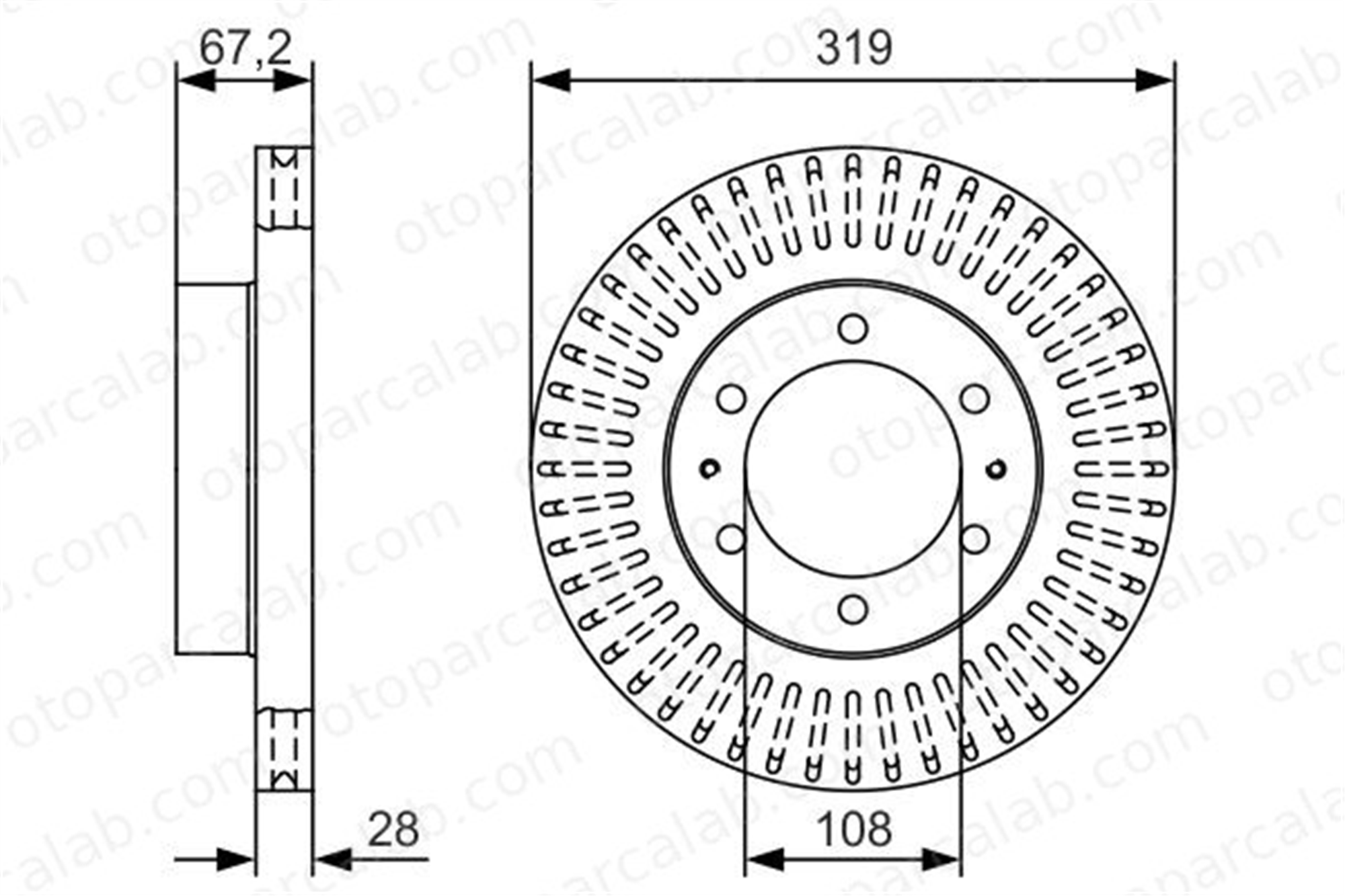 BOSCH 0 986 479 T36 Fren Disk Ayna Ön Sağ ve Sol TOYOTA HILUX VII Pick-up HILUX VIII Pick-up 4351235322 4351235321