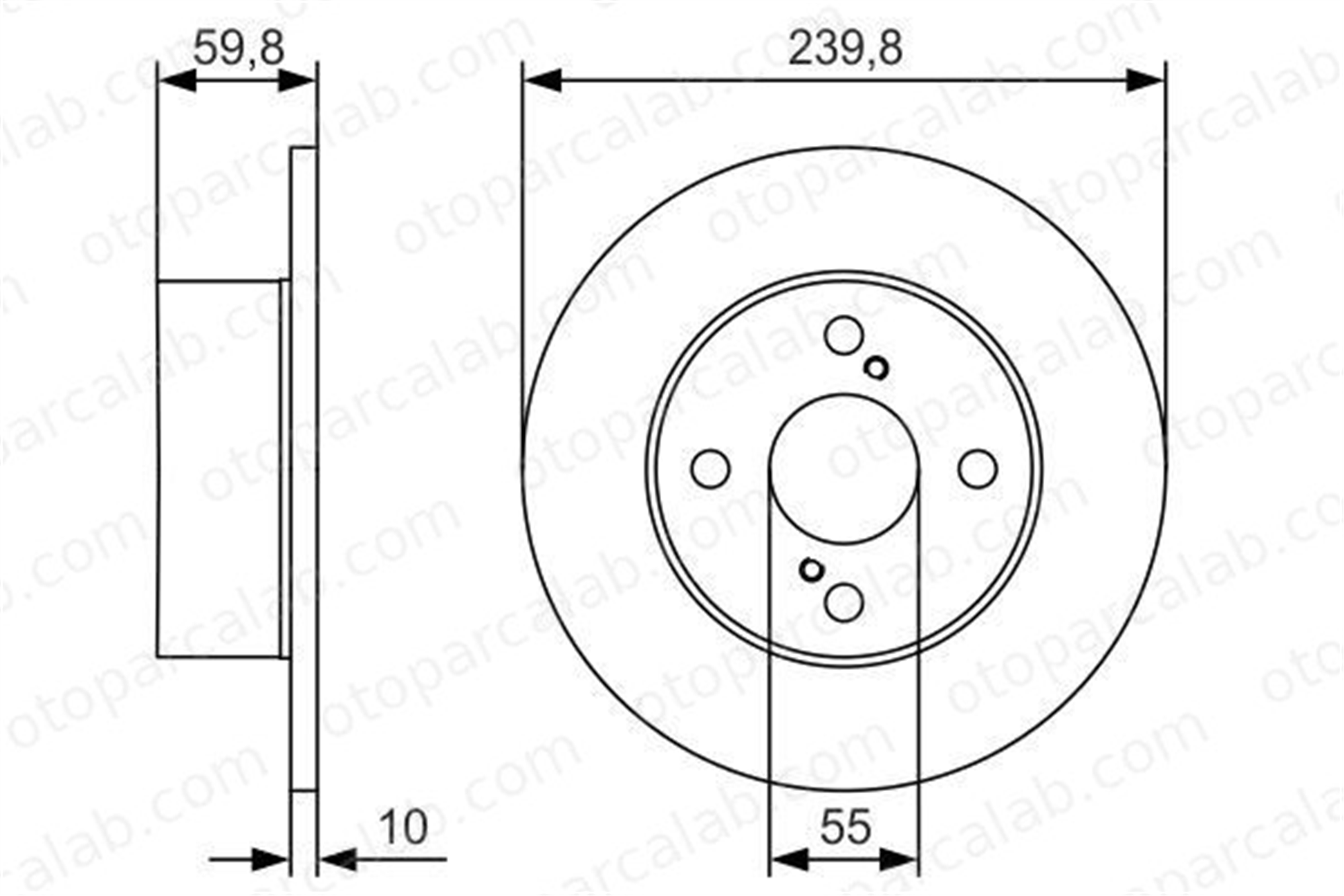 BOSCH 0 986 479 T96 Fren Disk Ayna Arka Sağ ve Sol TOYOTA COROLLA Liftback COROLLA Compact 4243112190