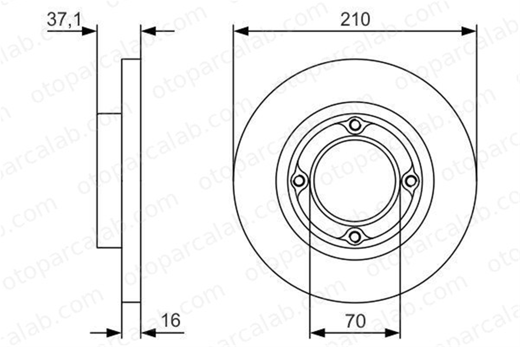 BOSCH 0 986 479 U96 Fren Disk Ayna Ön Sağ ve Sol PIAGGIO PORTER Platform şasi PORTER Panelvan/Van 4351287523 4351287Z02000