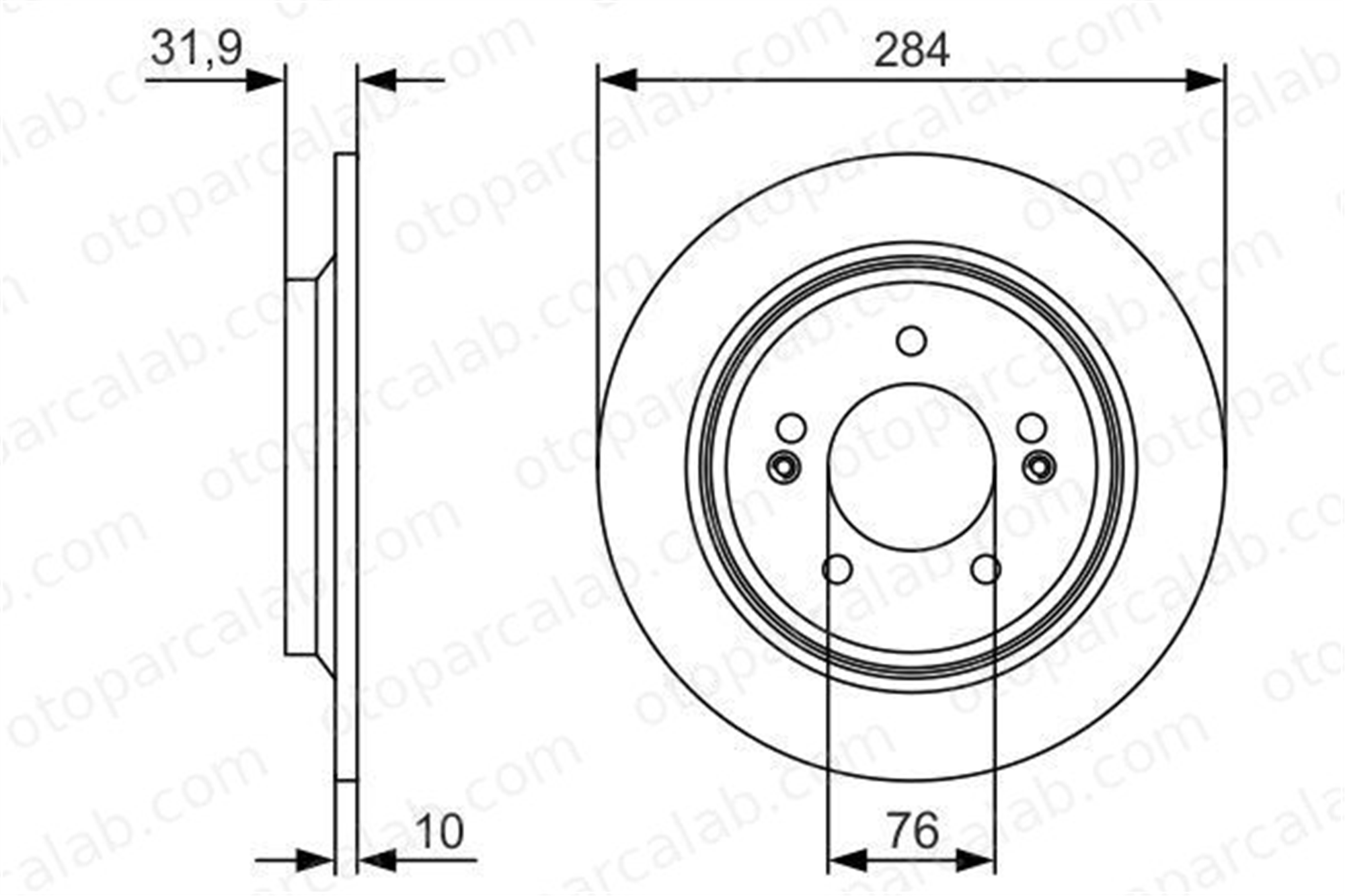 BOSCH 0 986 479 V09 Fren Disk Ayna Arka Sağ ve Sol KIA CEED CEED Sportswagon 584113V500 584113R700