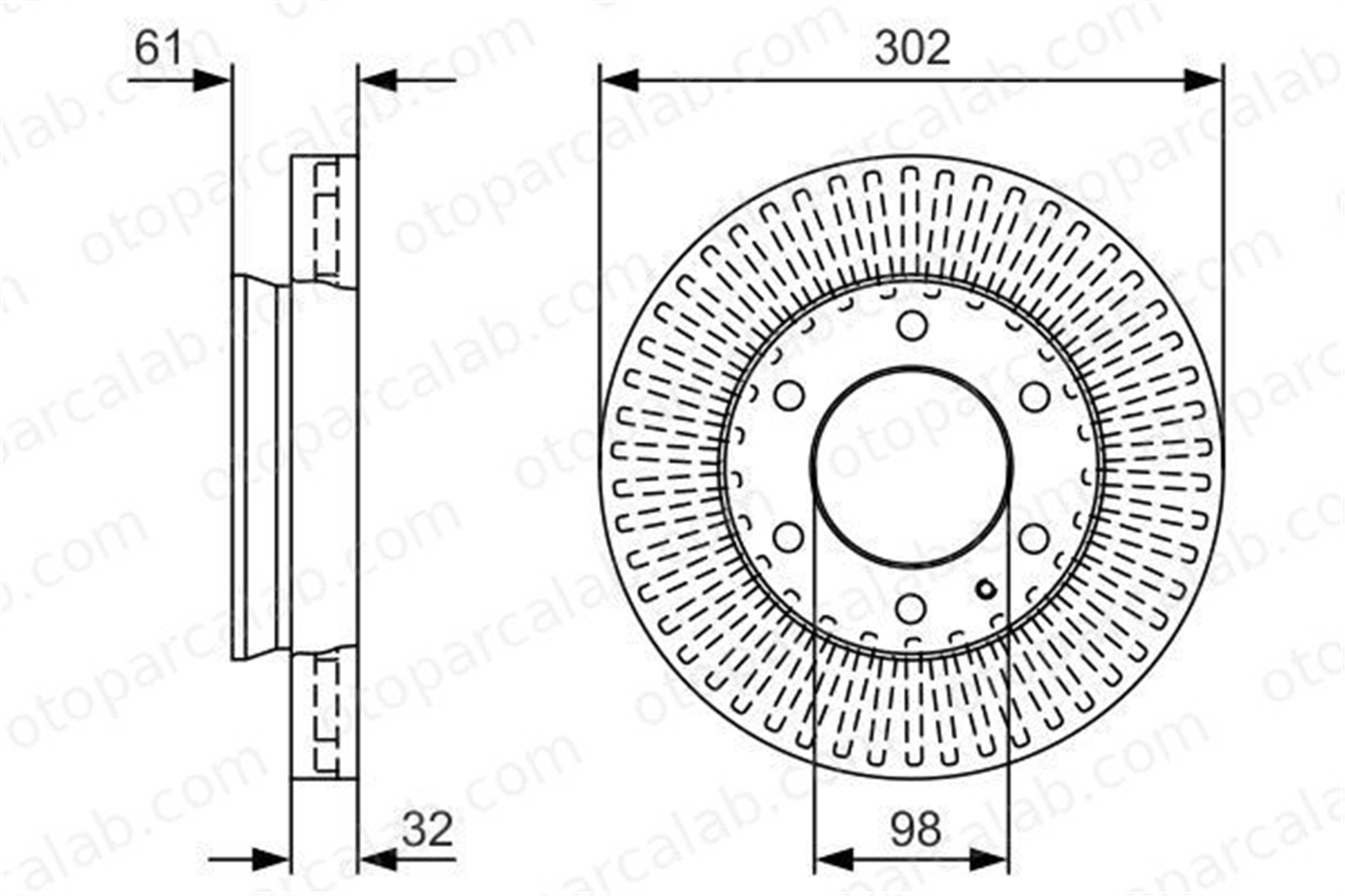 BOSCH 0 986 479 V32 Fren Disk Ayna Ön Sağ ve Sol FORD RANGER 1727183 1742318