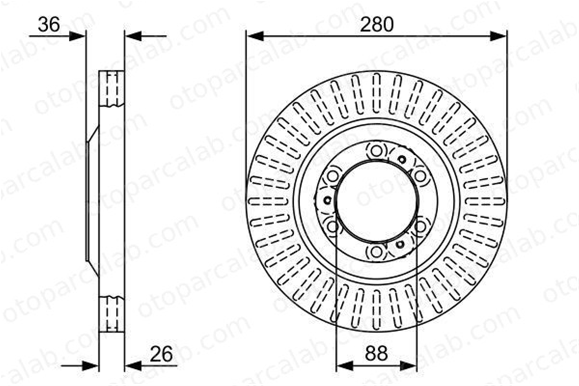 BOSCH 0 986 479 V88 Fren Disk Ayna Ön Sağ ve Sol OPEL FRONTERA B ISUZU TFR/TFS Pick-up GRW3103102K00 3103102K00
