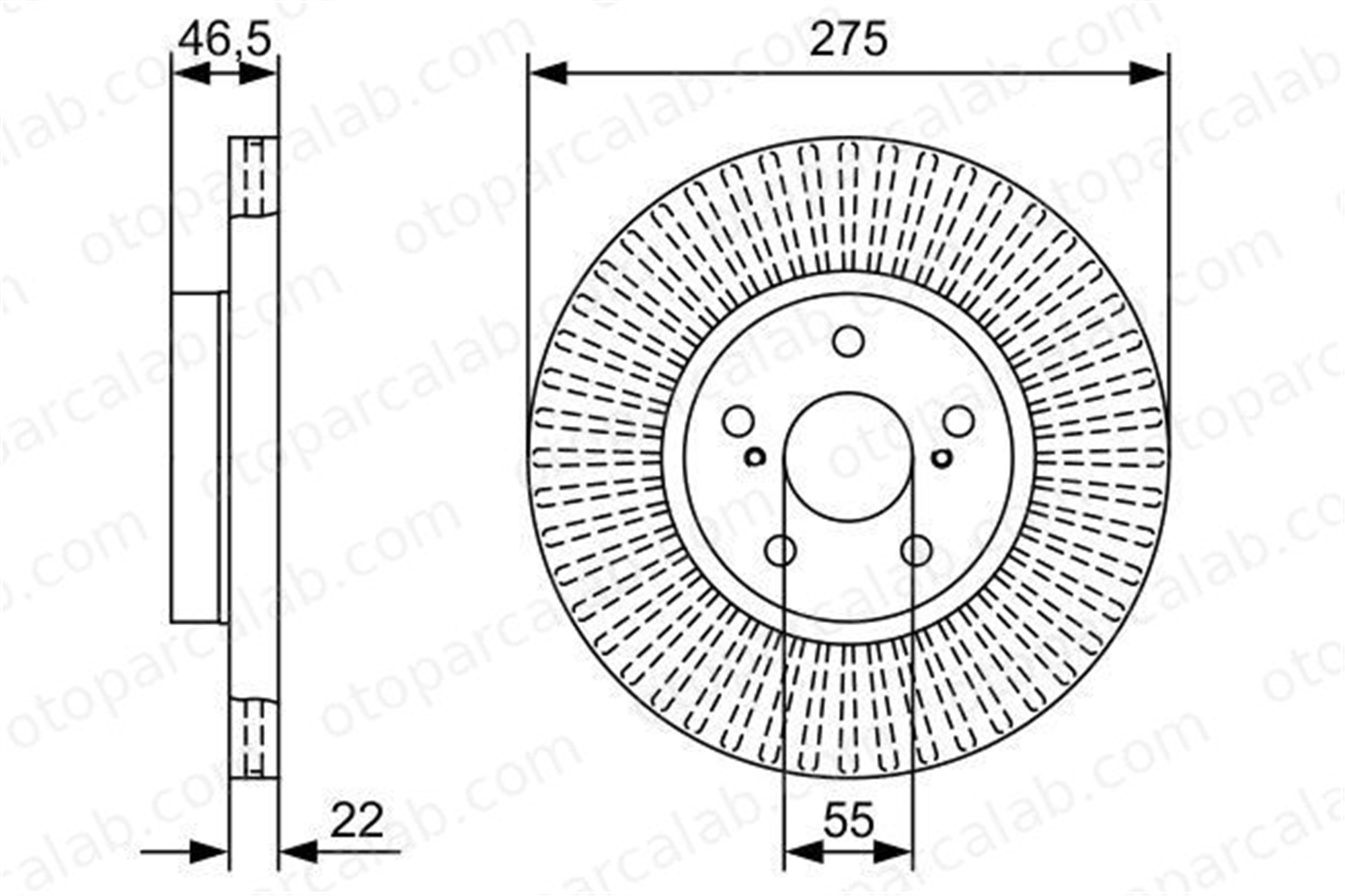 BOSCH 0 986 479 W13 Fren Disk Ayna Ön Sağ ve Sol TOYOTA COROLLA Sedan 435120D110 4351212710