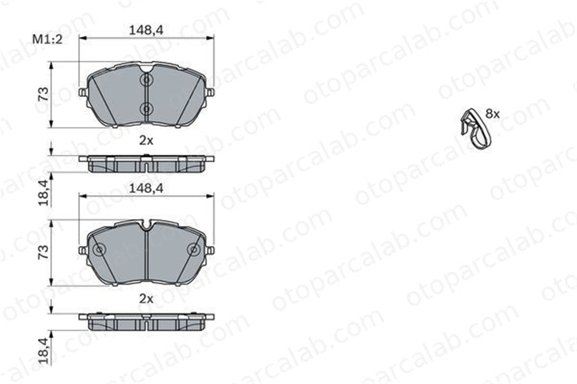 BOSCH 0 986 494 946 Fren Disk Balata Ön PEUGEOT 308 II 308 SW II 1612373080 1647859680