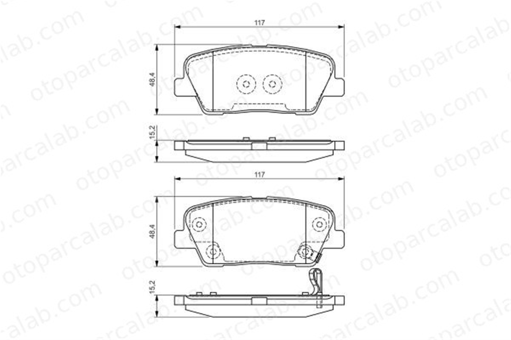 BOSCH 0 986 495 165 Fren Disk Balata Arka HYUNDAI SANTA FÉ III SANTA FÉ II 583022MA00 583022MA90