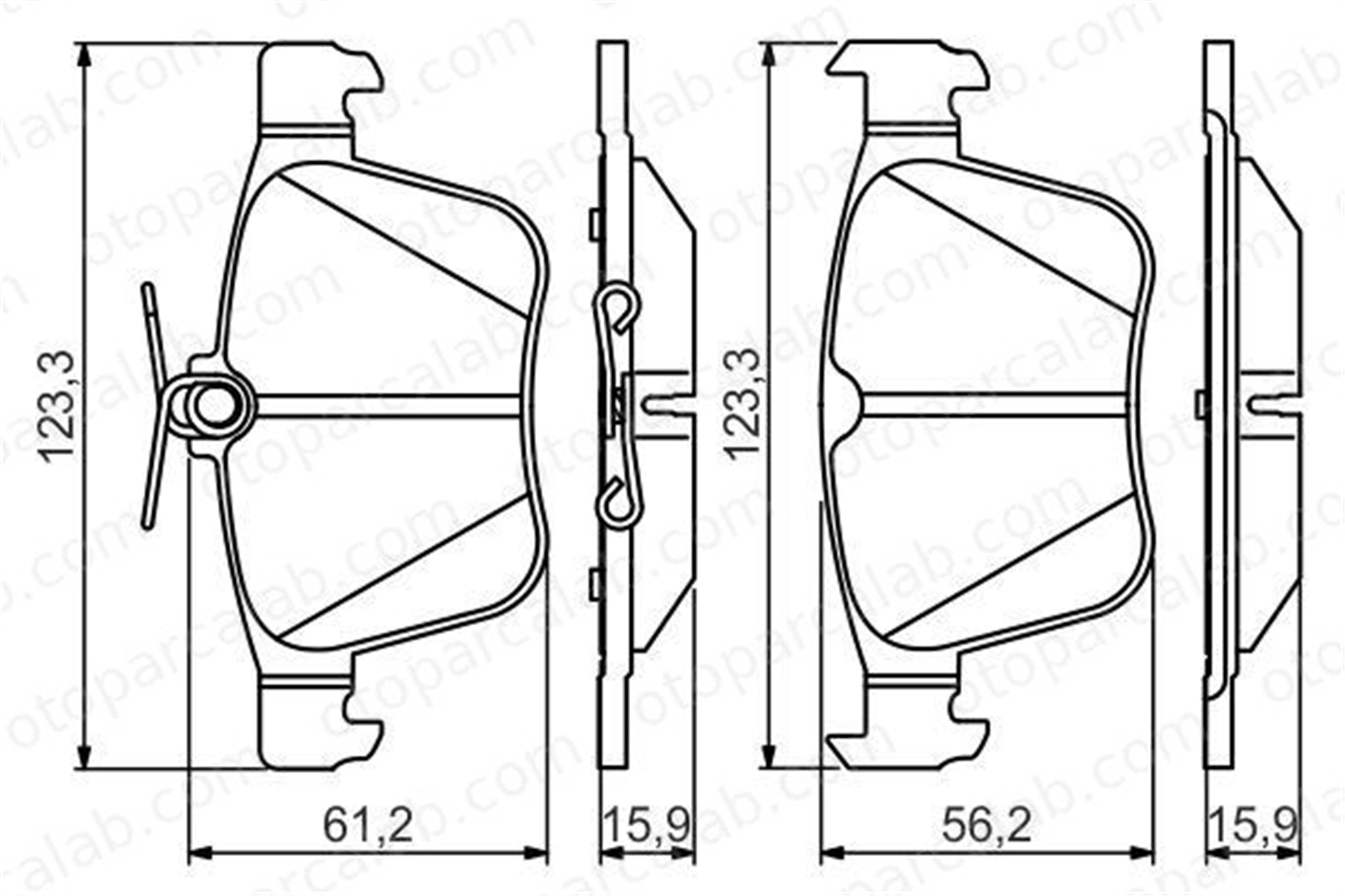 BOSCH 0 986 495 346 Fren Disk Balata Arka VW PASSAT B8 PASSAT B8 Variant 986495346 3Q0698451B