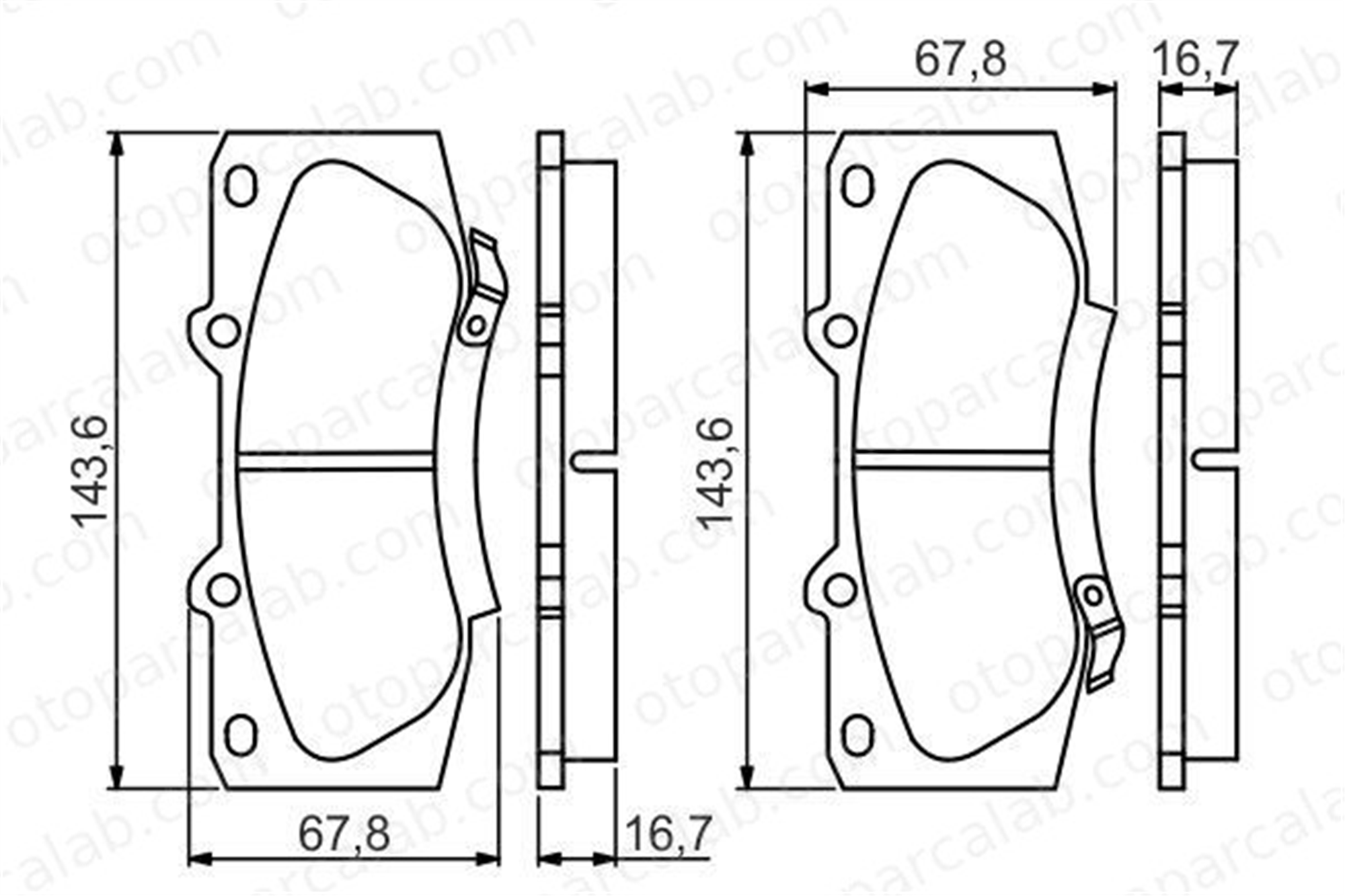 BOSCH 0 986 495 352 Fren Disk Balata Ön TOYOTA HILUX VII Pick-up HILUX VIII Pick-up 44650K260 04465-0K260