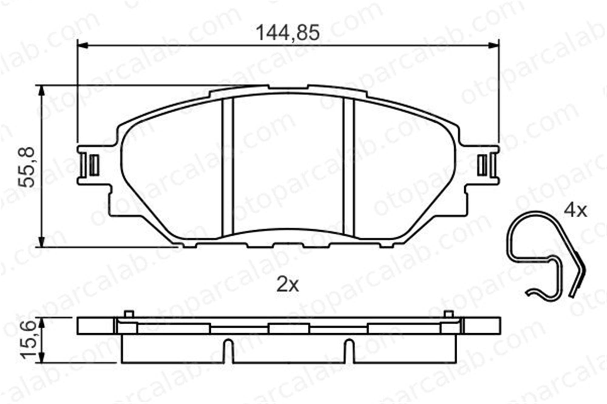 BOSCH 0 986 495 425 Fren Disk Balata Ön TOYOTA HILUX VIII Pick-up 44650K350 044650K350