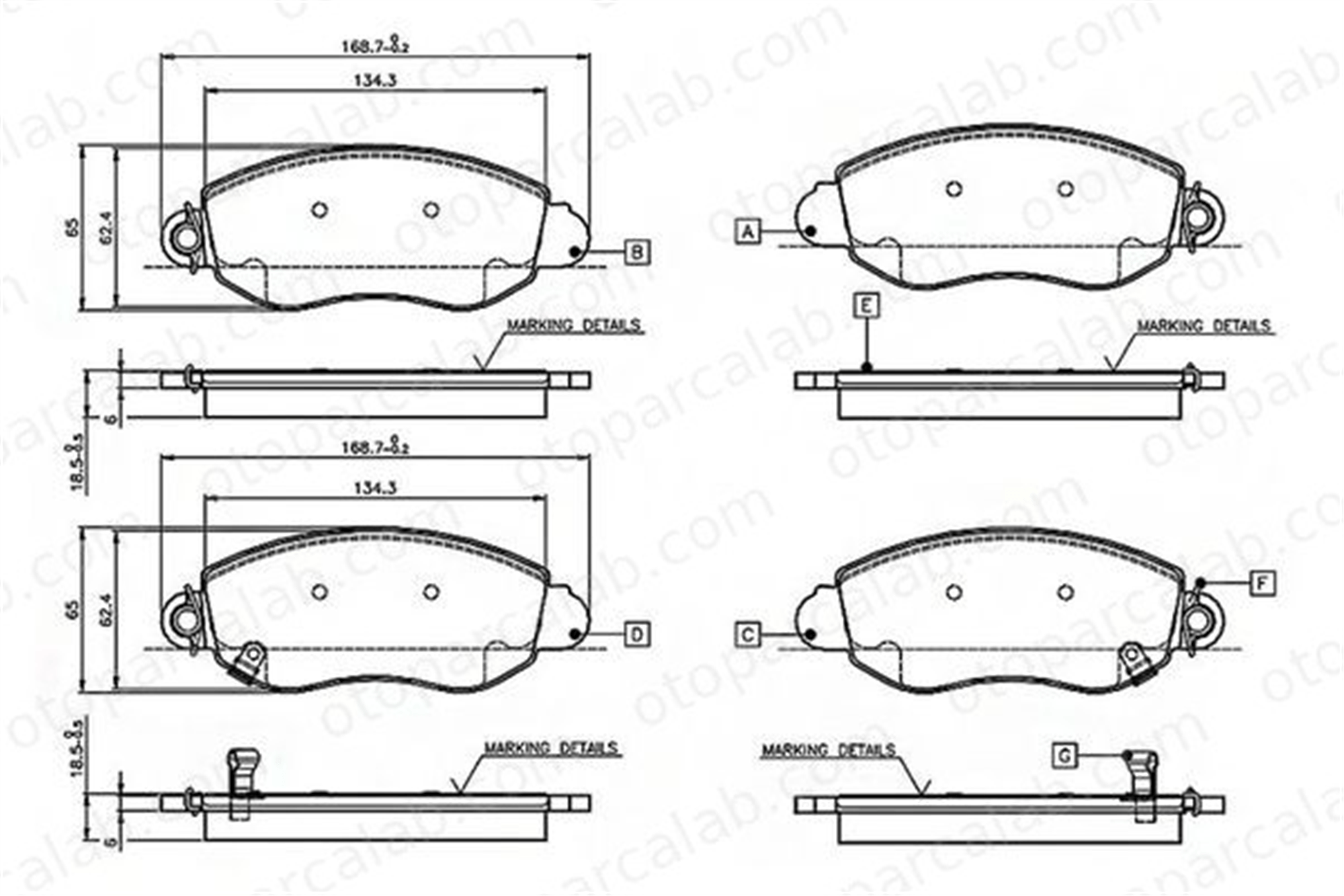 BOSCH 0 986 TB2 049 Fren Disk Balata Ön FORD TRANSIT Panelvan/Van TRANSIT Minibüs/Otobüs 1C152K021AD YC1J2K021AA