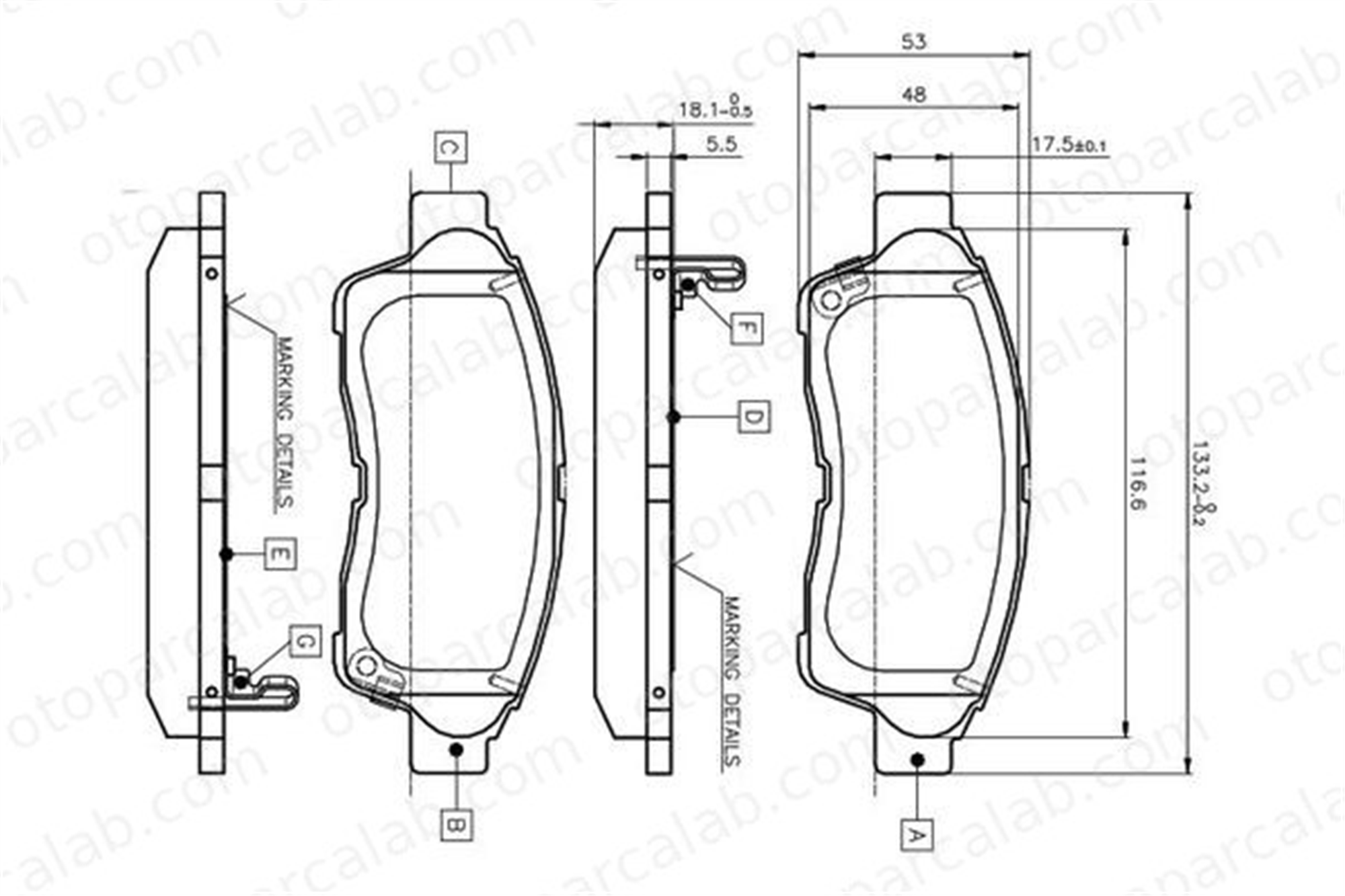 BOSCH 0 986 TB2 222 Fren Disk Balata Ön TOYOTA COROLLA COROLLA Compact 446533040 446505010