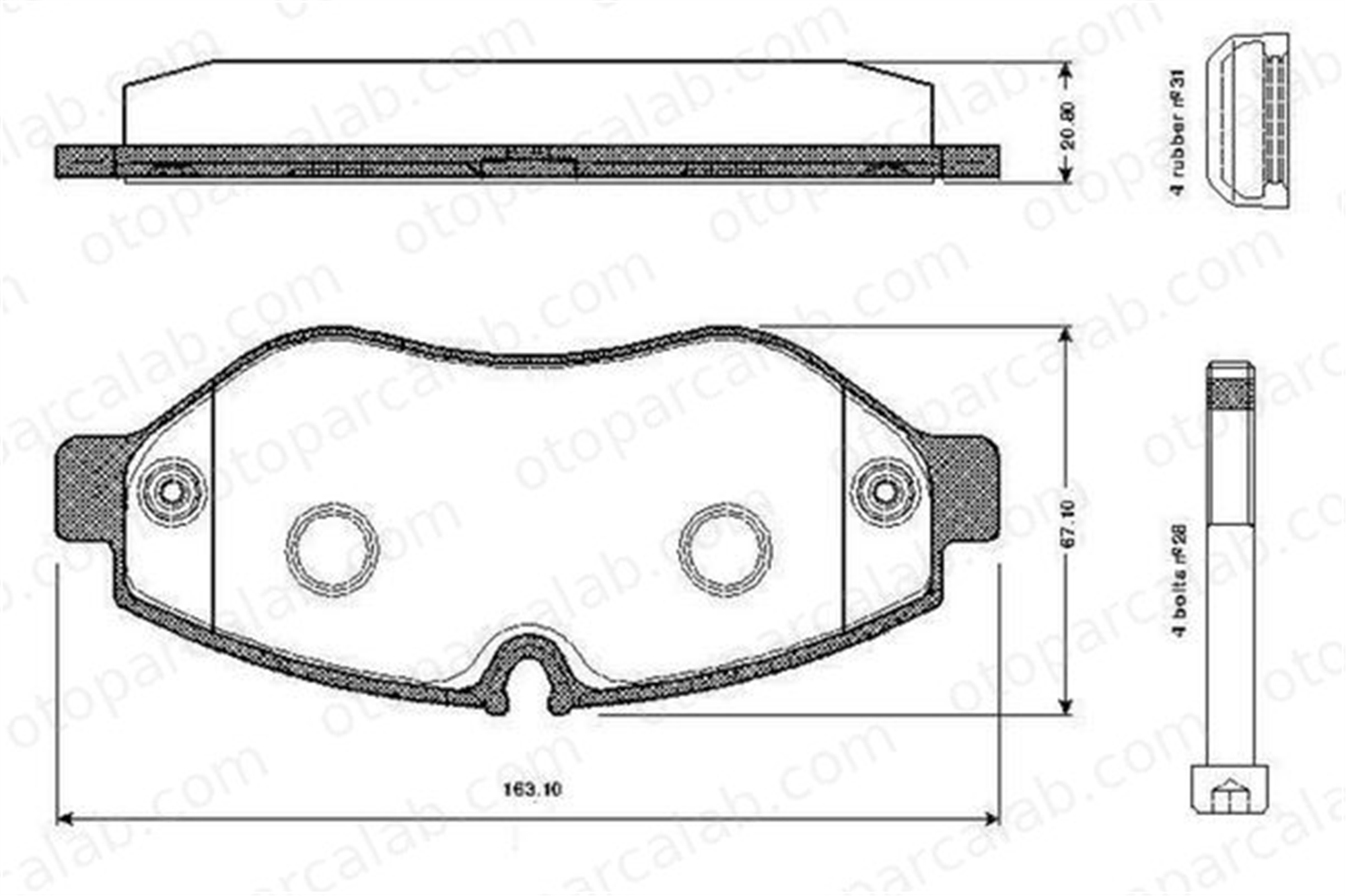 BOSCH 0 986 TB2 948 Fren Disk Balata Ön MERCEDES-BENZ SPRINTER 3,5-t Panelvan/Van SPRINTER 3,5-t Platform şasi 986TB2948 0 986 TB2 948