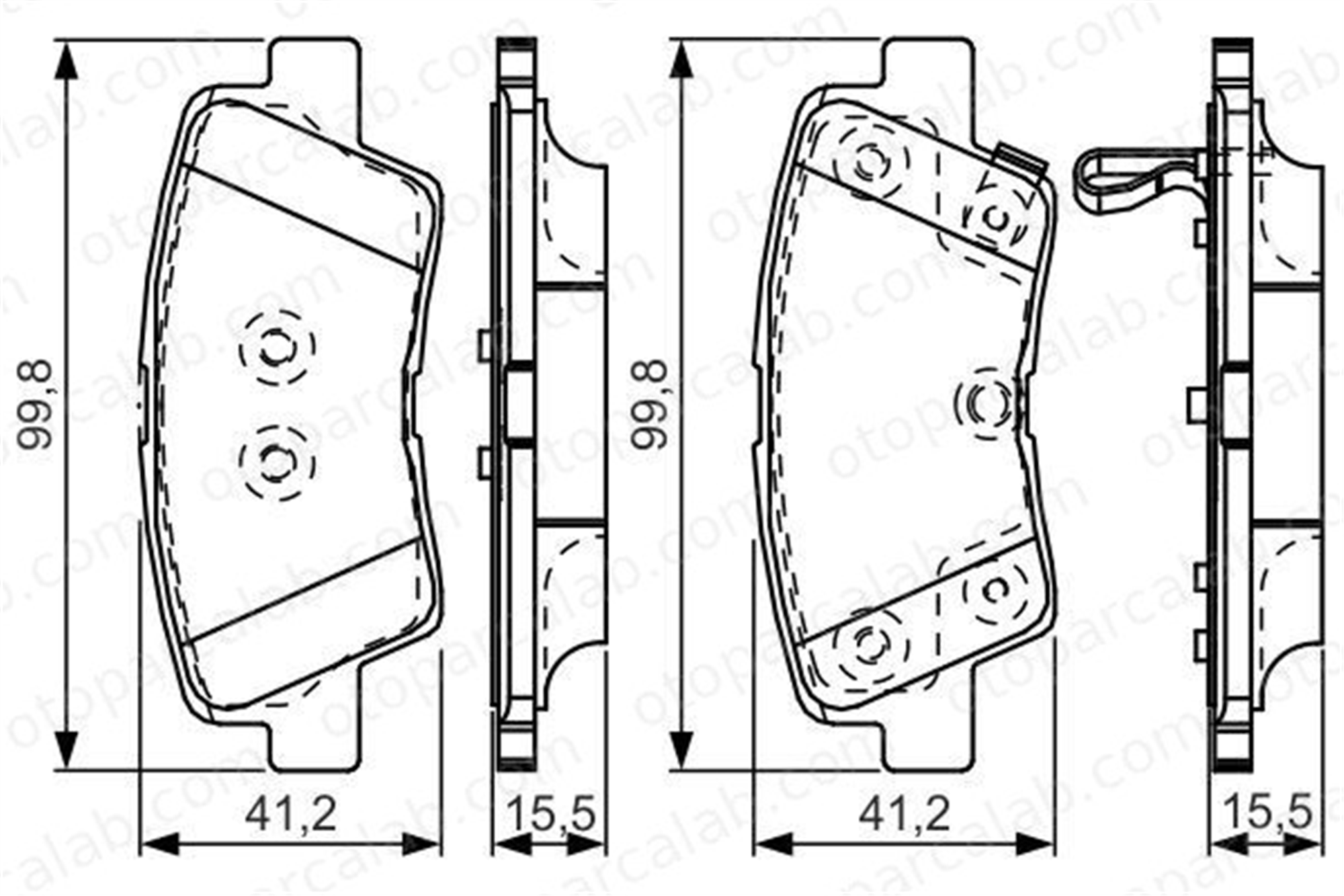 BOSCH 0 986 TB3 204 Fren Disk Balata Arka HYUNDAI i30 i30 Station wagon 583021RA30 583021WA35
