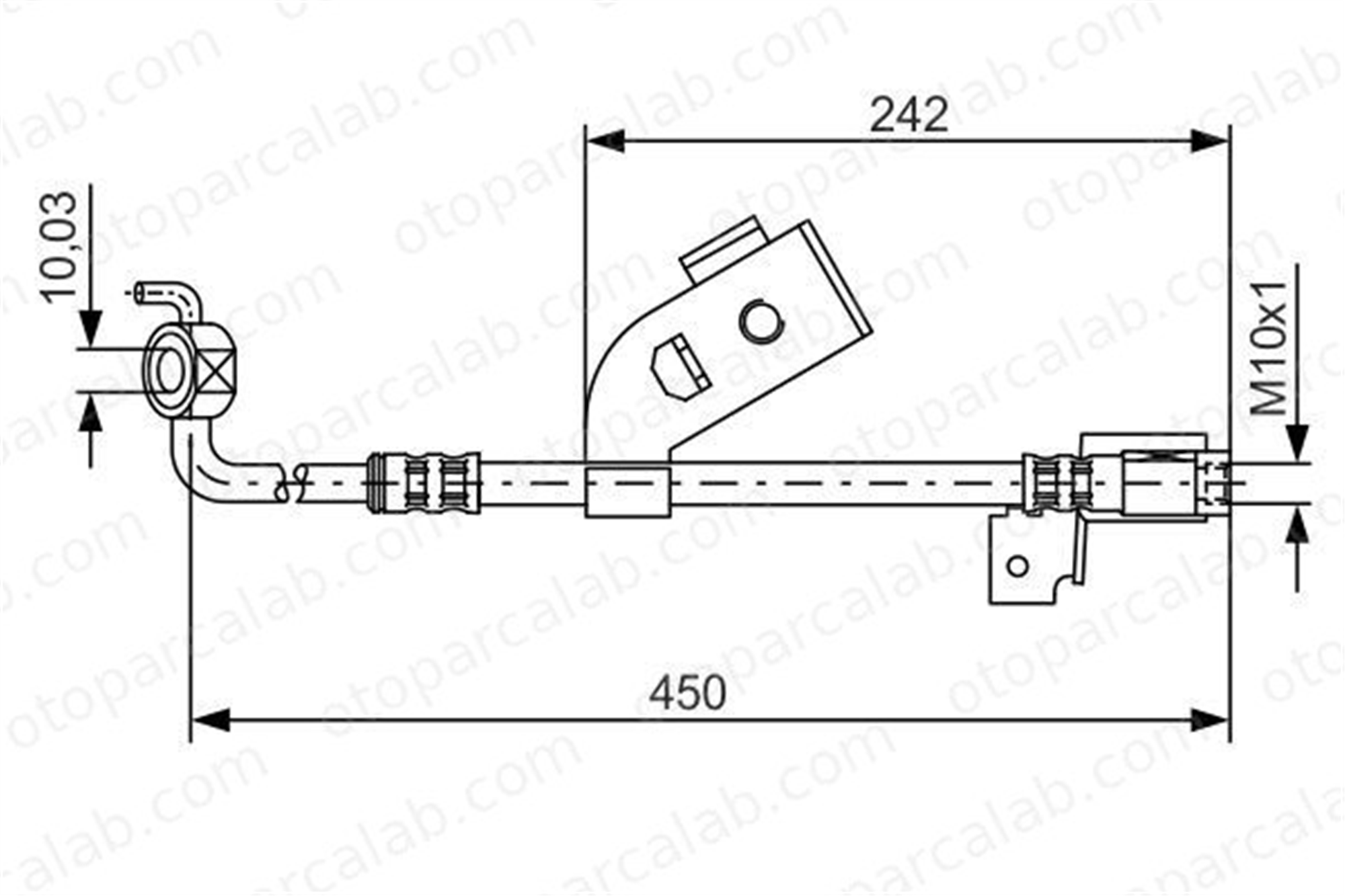 BOSCH 1 987 476 184 Fren Hortumu Ön Sağ veya Sol FORD ESCORT V ESCORT V Turnier 92AB2078AC 6510341
