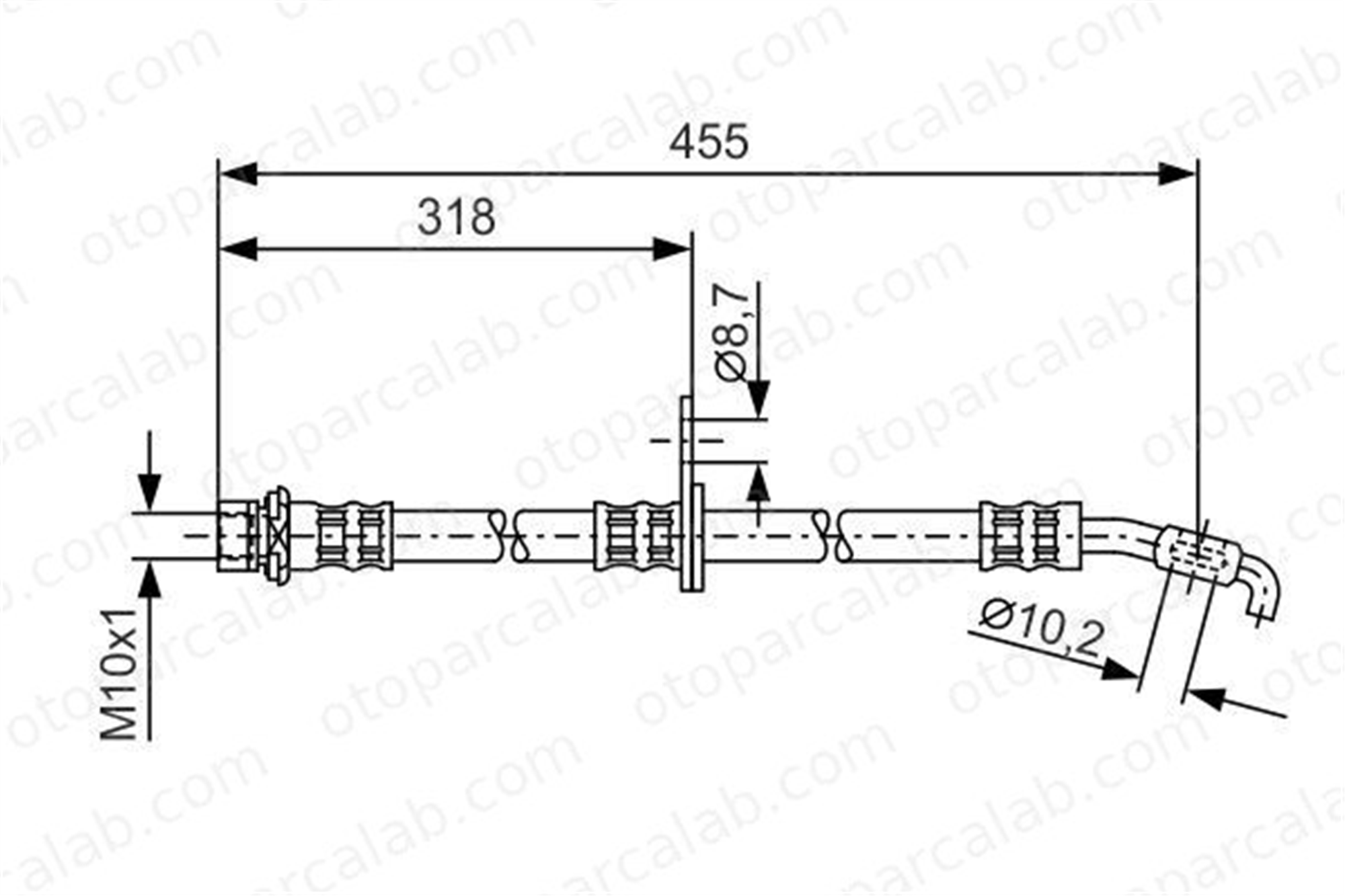BOSCH 1 987 476 255 Fren Hortumu Ön Sağ veya Sol TOYOTA COROLLA COROLLA Compact 9008094068 9094702659