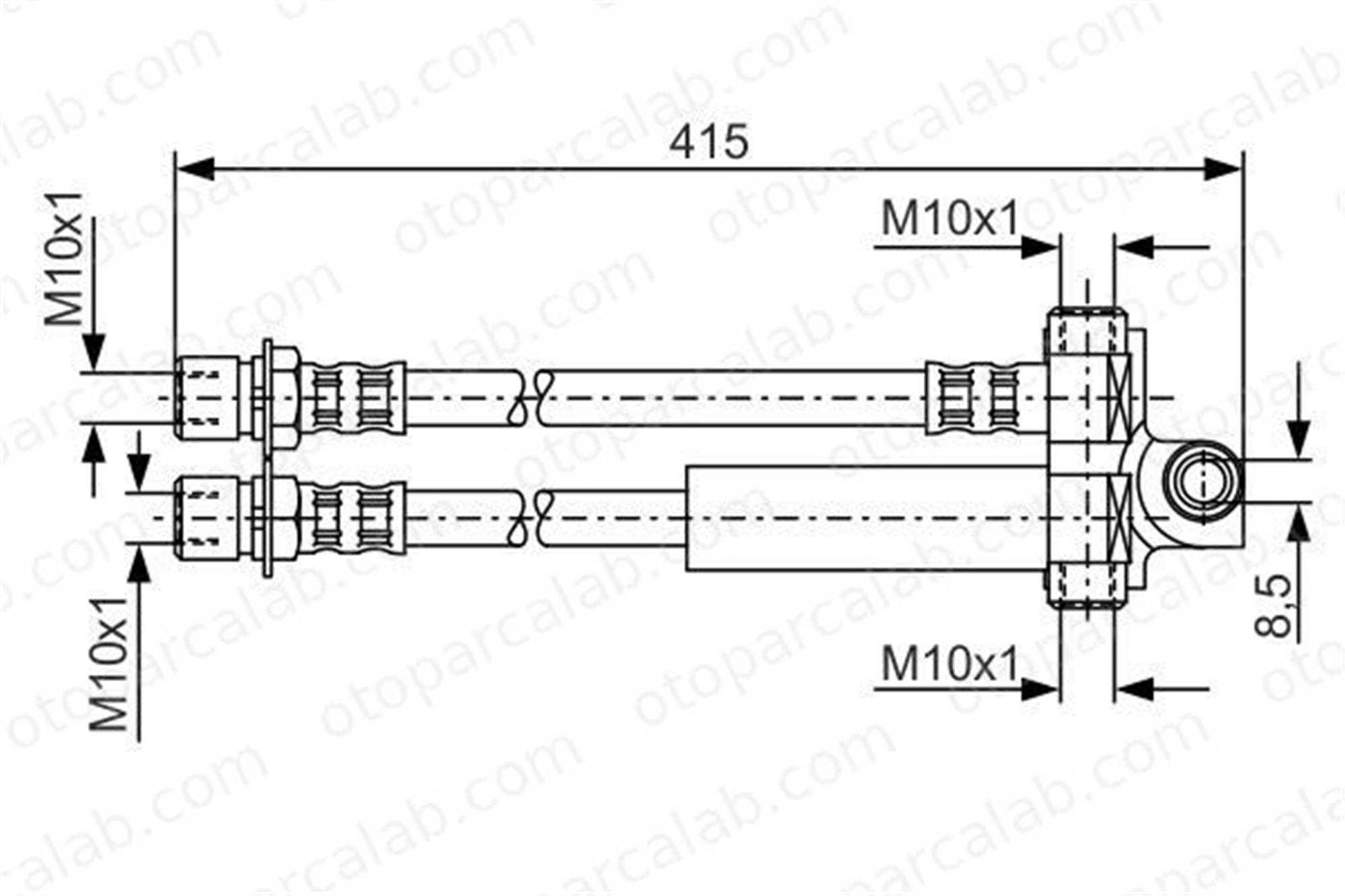 BOSCH 1 987 476 615 Fren Hortumu Arka Sağ veya Sol FORD TRANSIT Minibüs/Otobüs TRANSIT Panelvan/Van 6577426 T24053